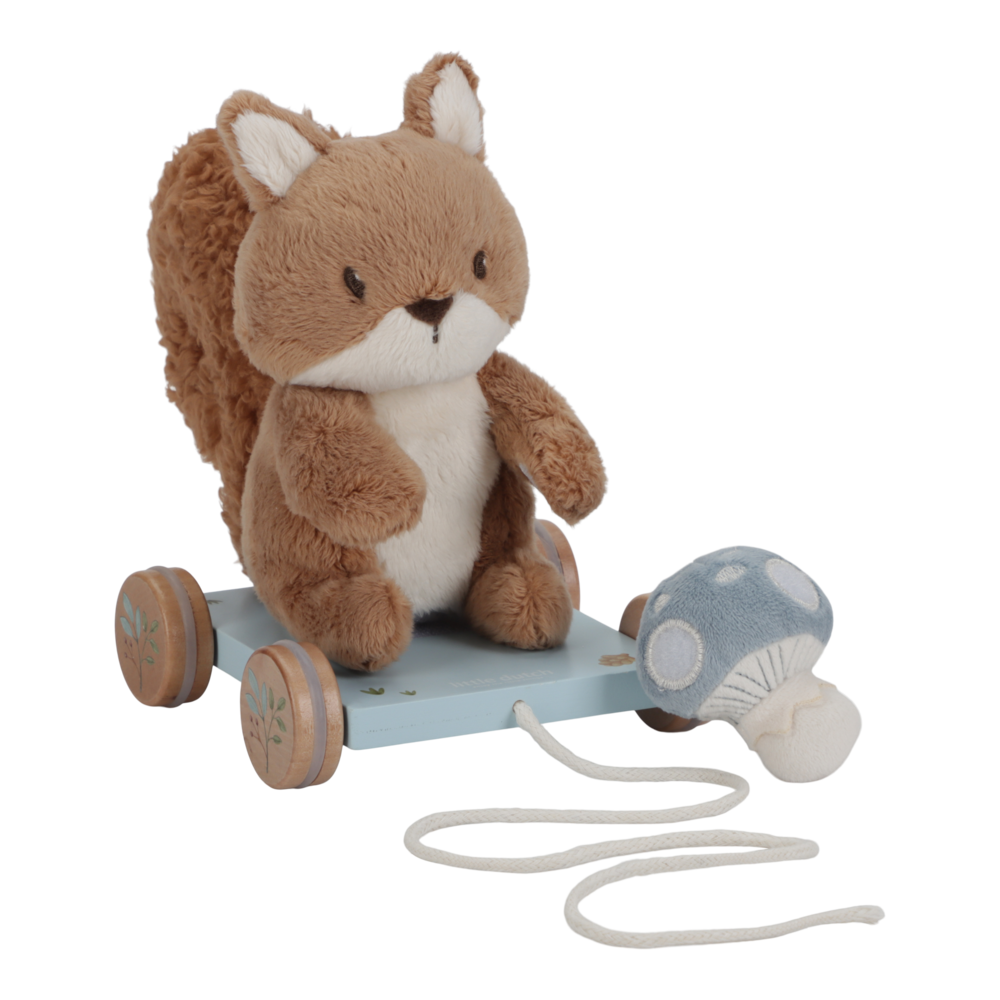 Jucarie din lemn FSC cu roti si snur pentru tras - Forest Friends - Little Dutch 