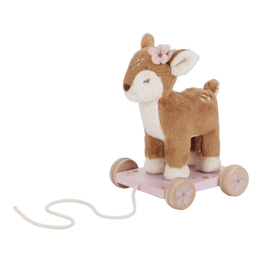 Jucarie din plus cu roti si snur pentru tras - Caprioara - Fairy Garden - Little Dutch 