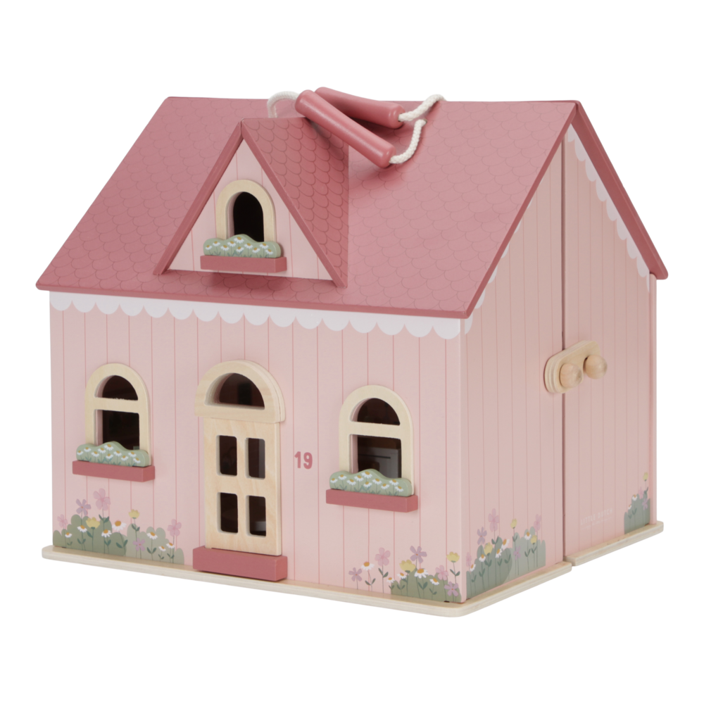 Casuta de papusi portabila din lemn FSC cu mobilier - Little Dutch LD 7116