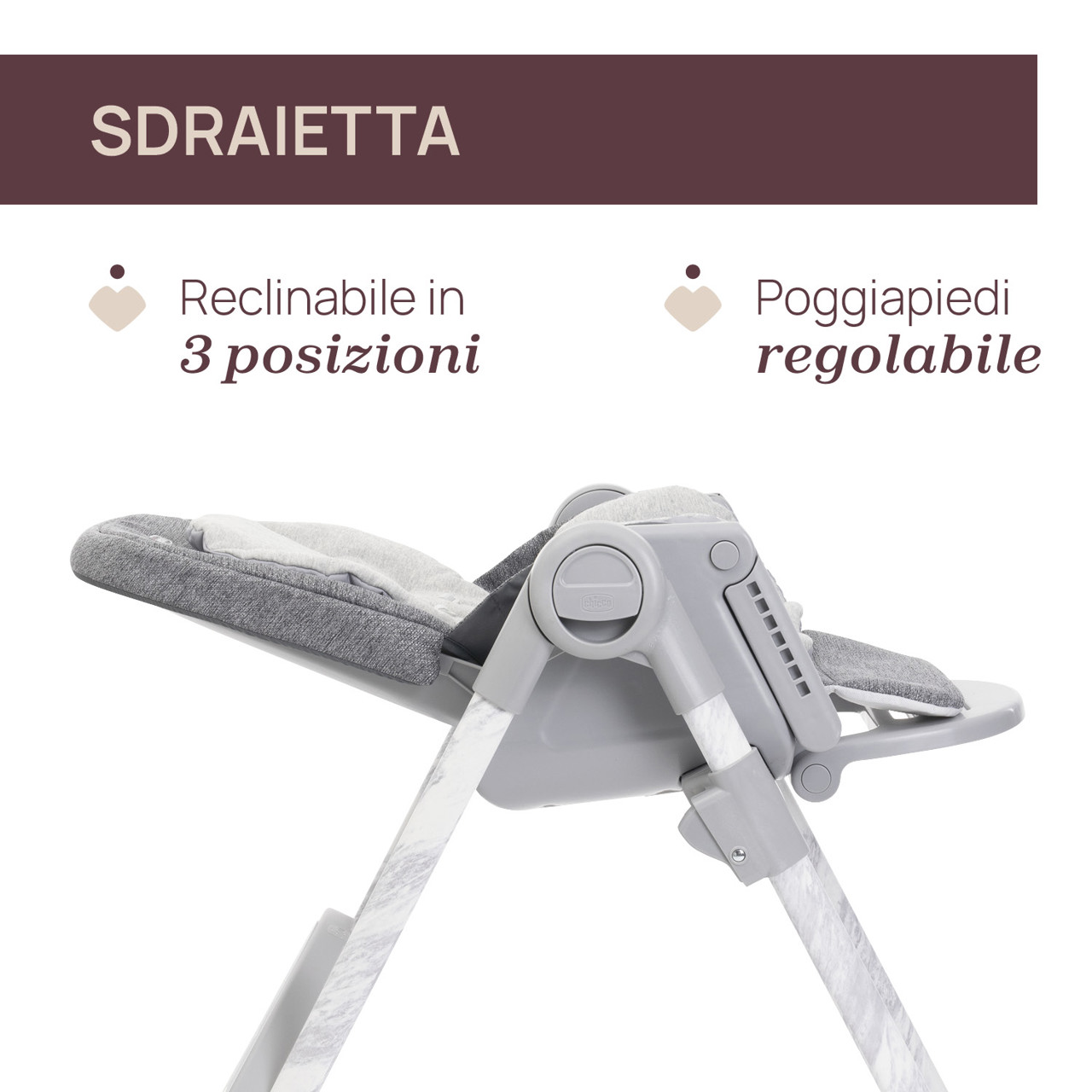 Scaun de masa Chicco Polly Armonia CARRARA, 6luni+