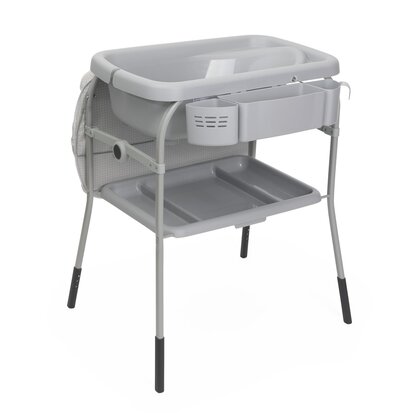 Cadita cu masa de infasat Chicco, Cuddle&Bubble, Graphite Melange
