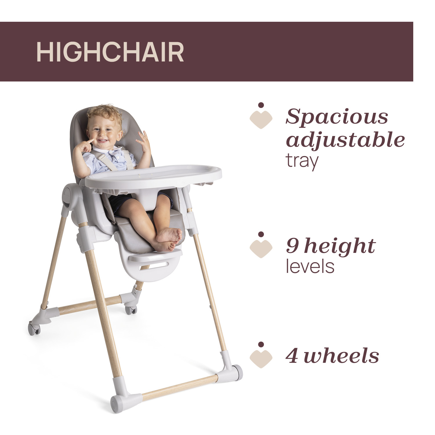 Scaun de masa Chicco Polly Armonia Scandinavian, 6luni+