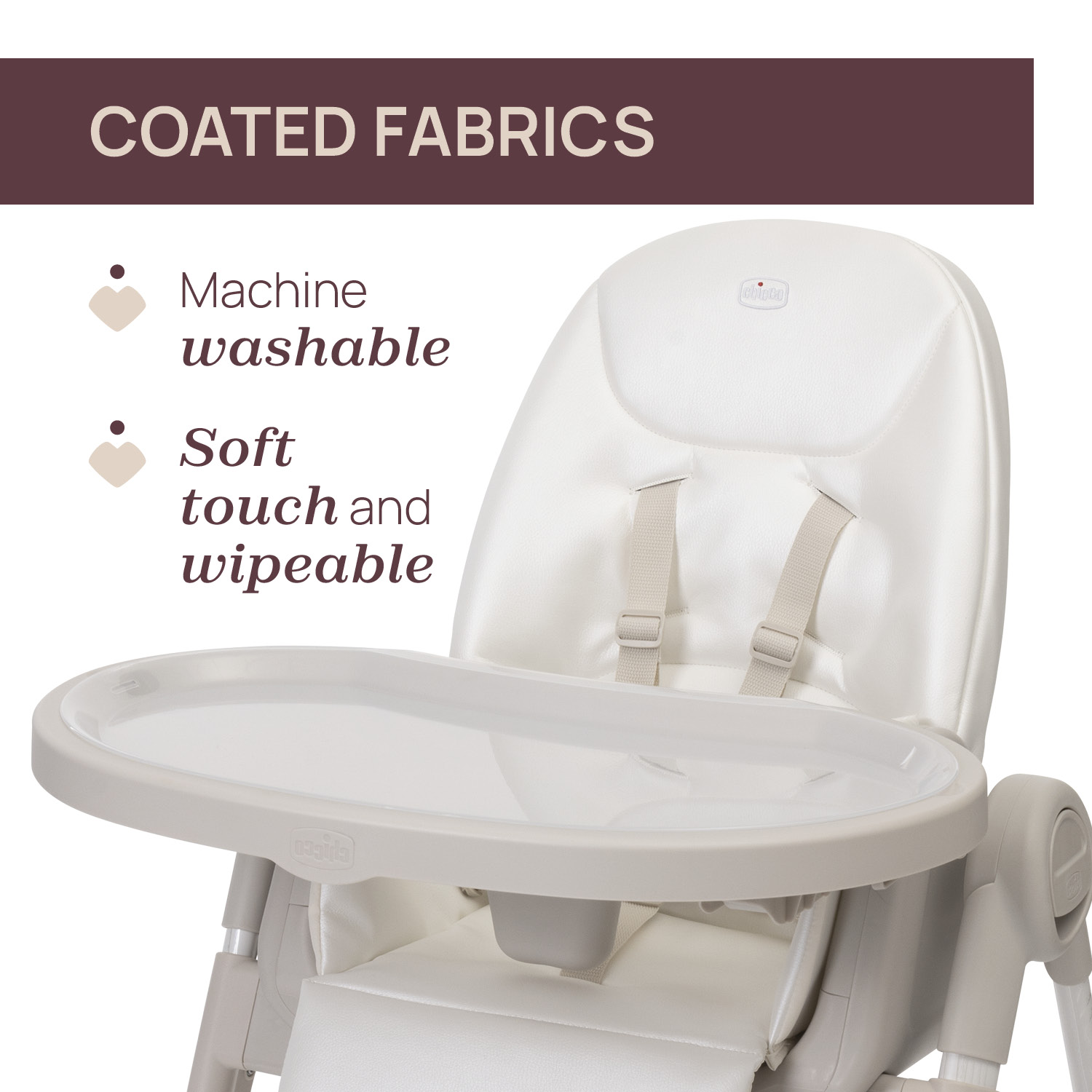 Scaun de masa Chicco Polly Armonia Motherpearl, 6luni+