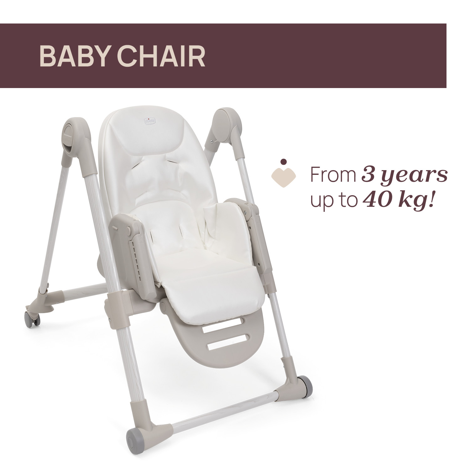 Scaun de masa Chicco Polly Armonia Motherpearl, 6luni+