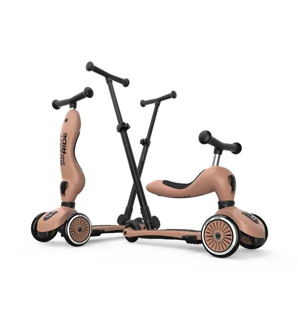 Trotineta cu maner Push and Go Highway Kick 1 Mocha Scoot&Ride