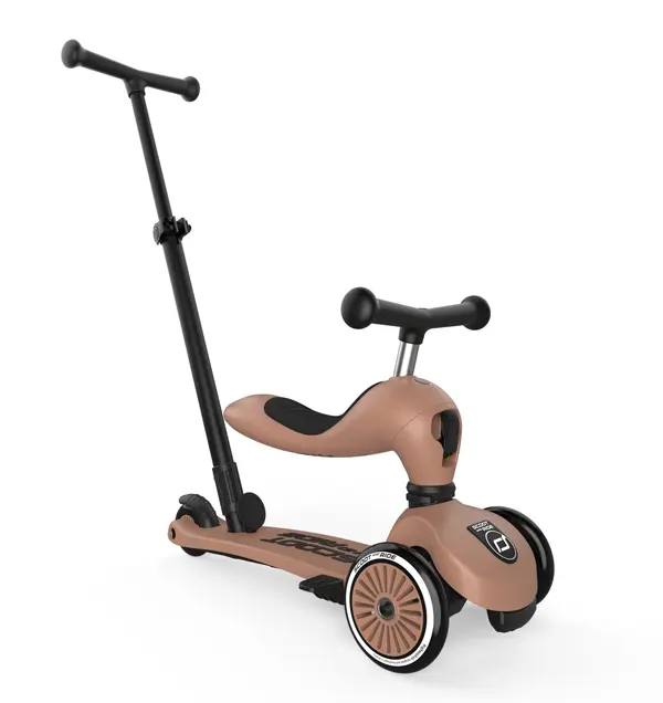Trotineta cu maner Push and Go Highway Kick 1 Mocha Scoot&Ride