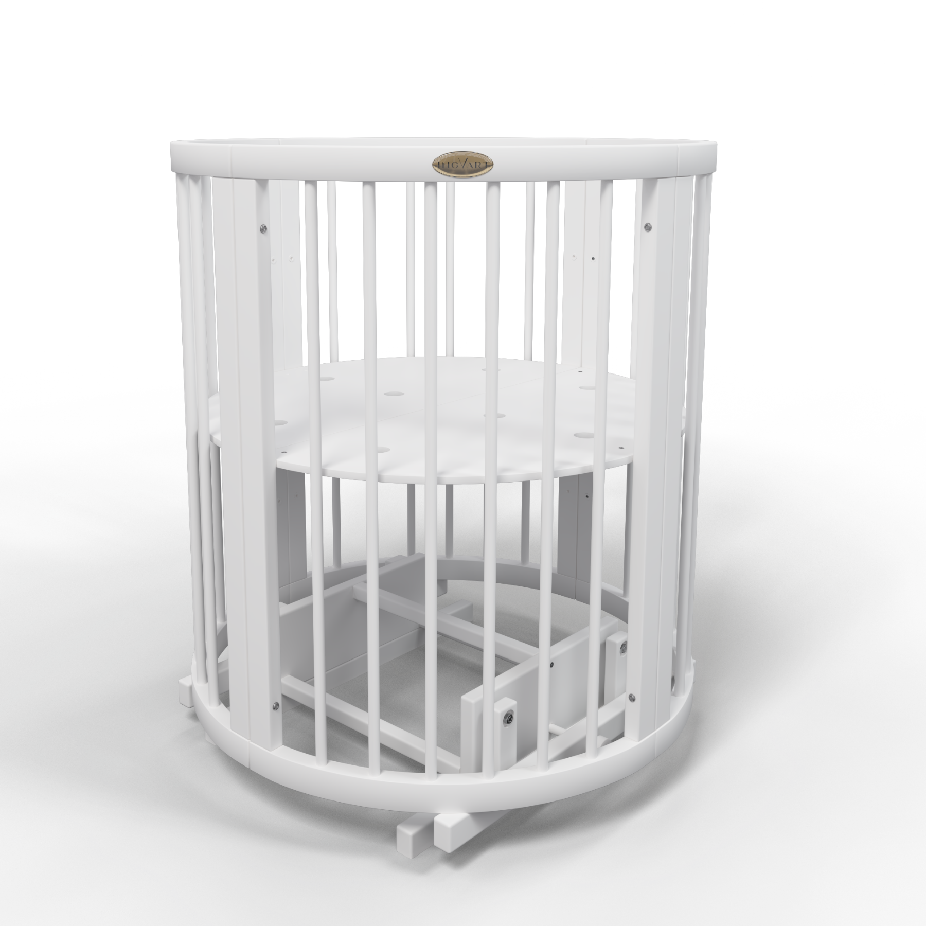Patuc oval pentru copii Smart Bed Alb, 60x72x120cm