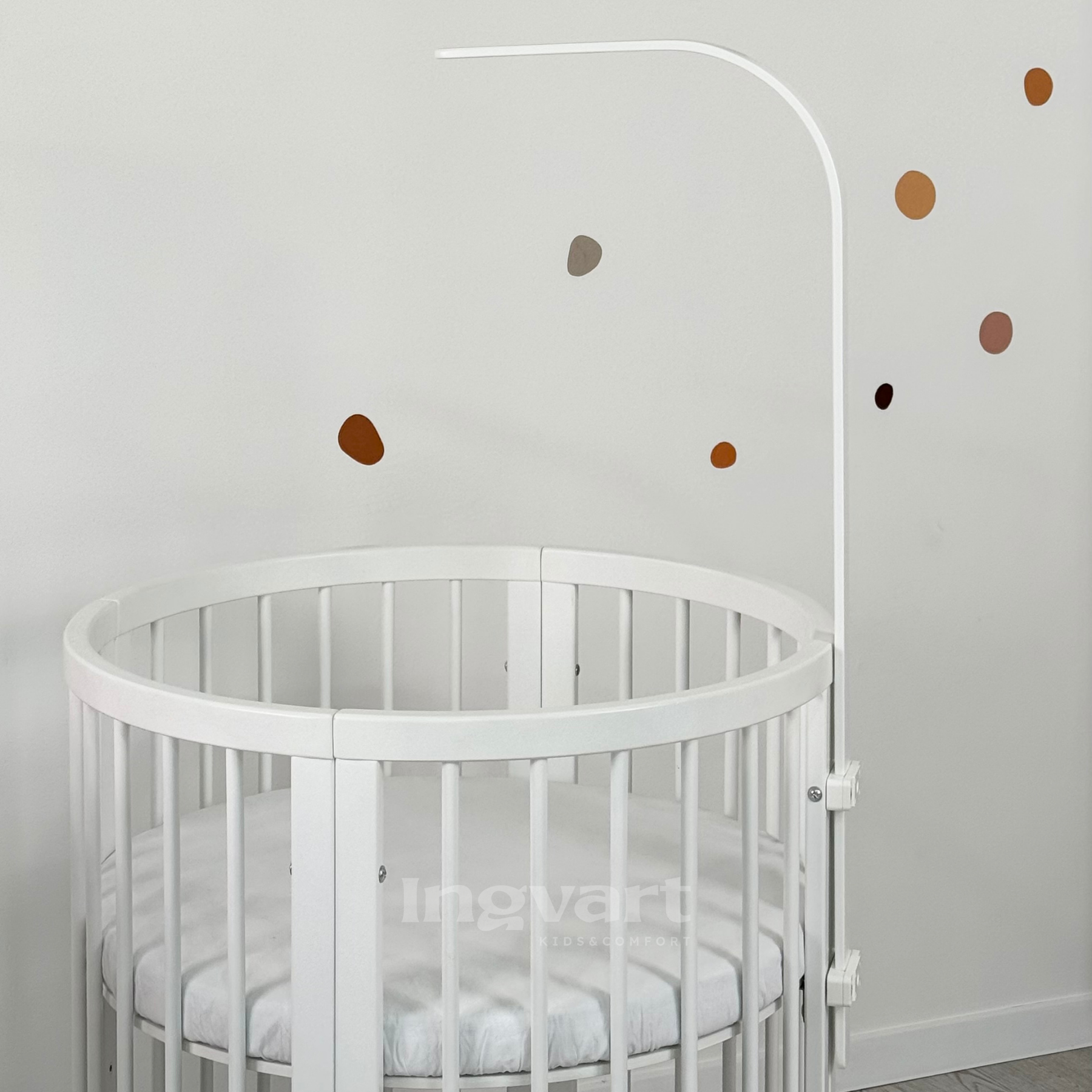 Suport pentru baldachin din lemn pentru Smart Bed Alb