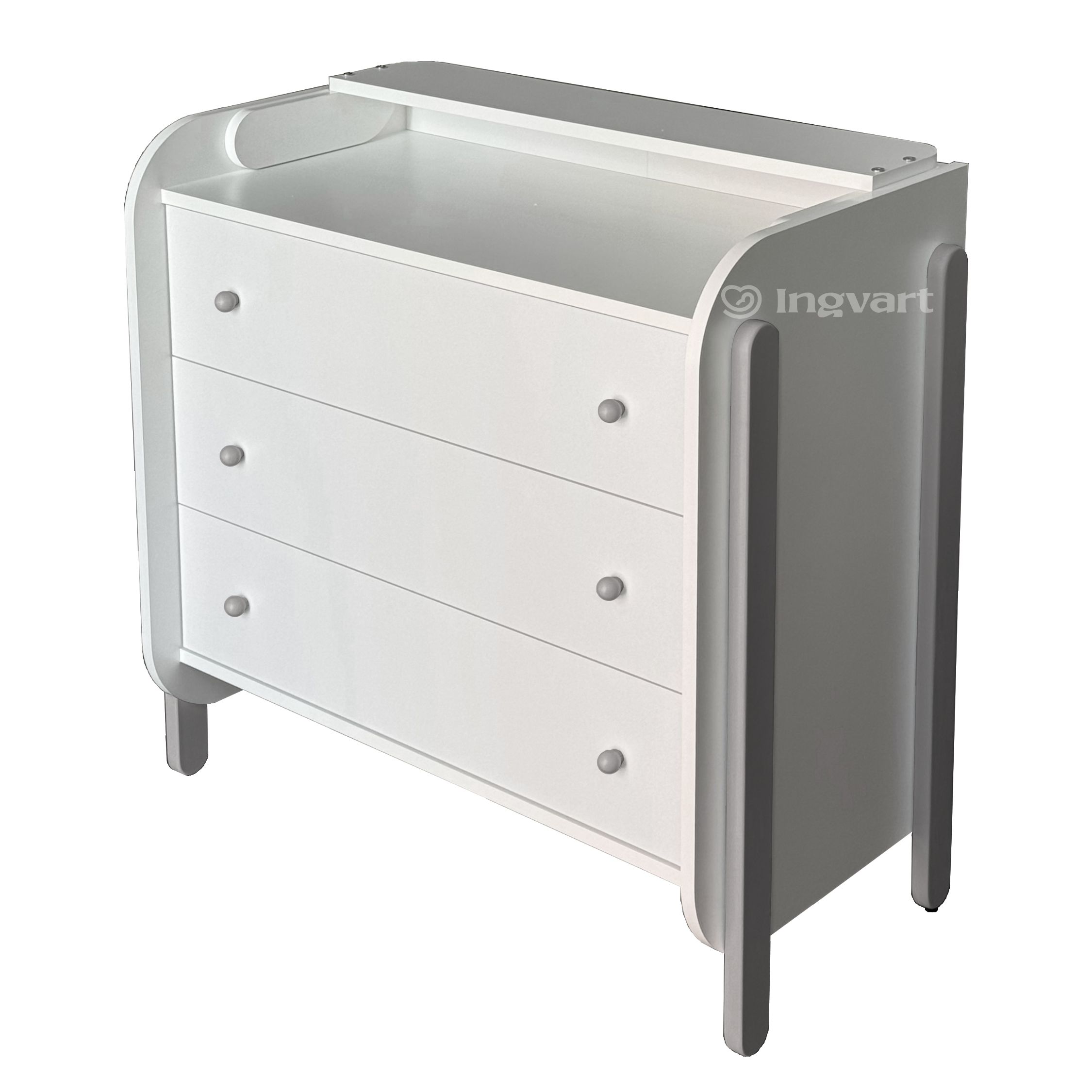 Comoda Nika Alb/Grey