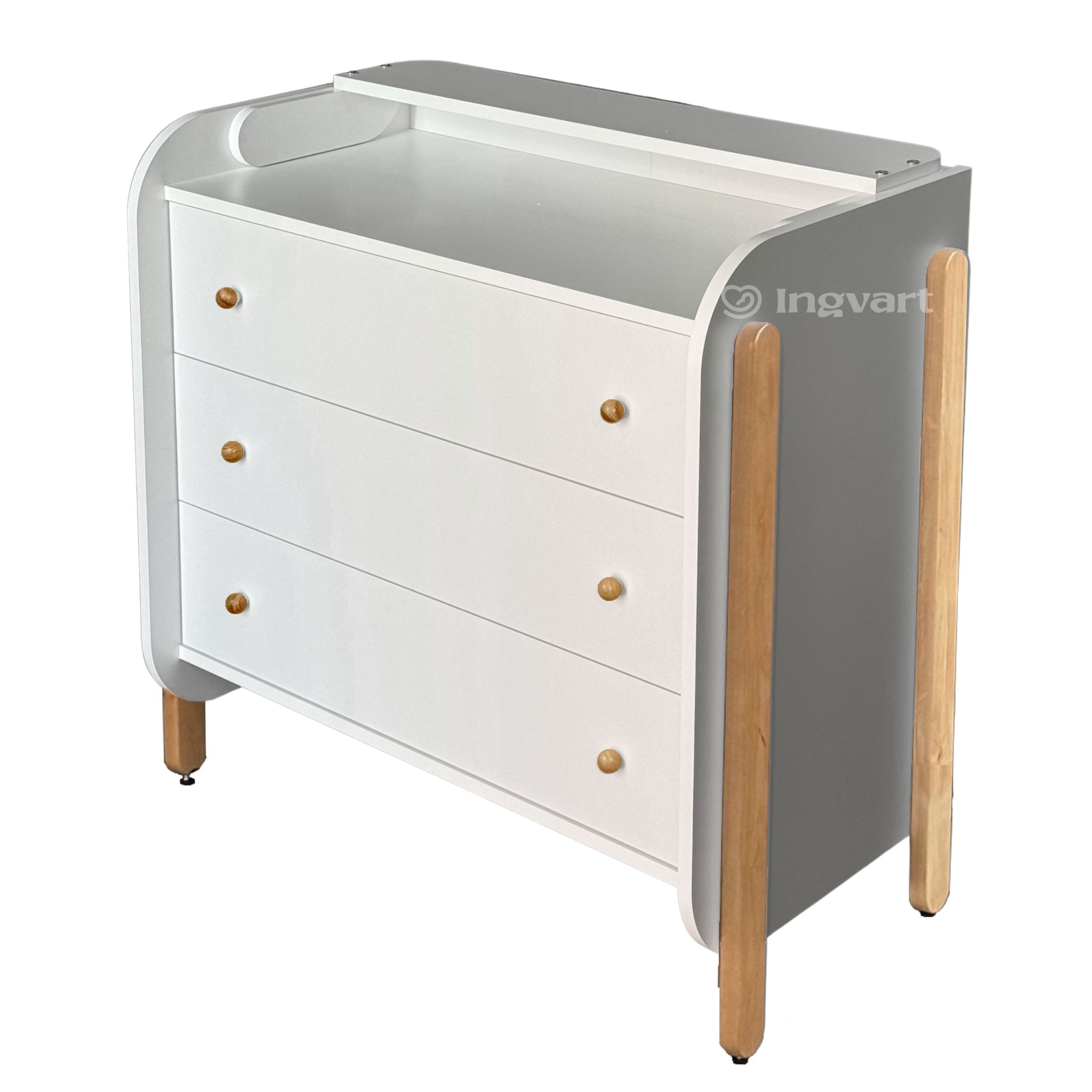 Comoda Nika Alb/Natural