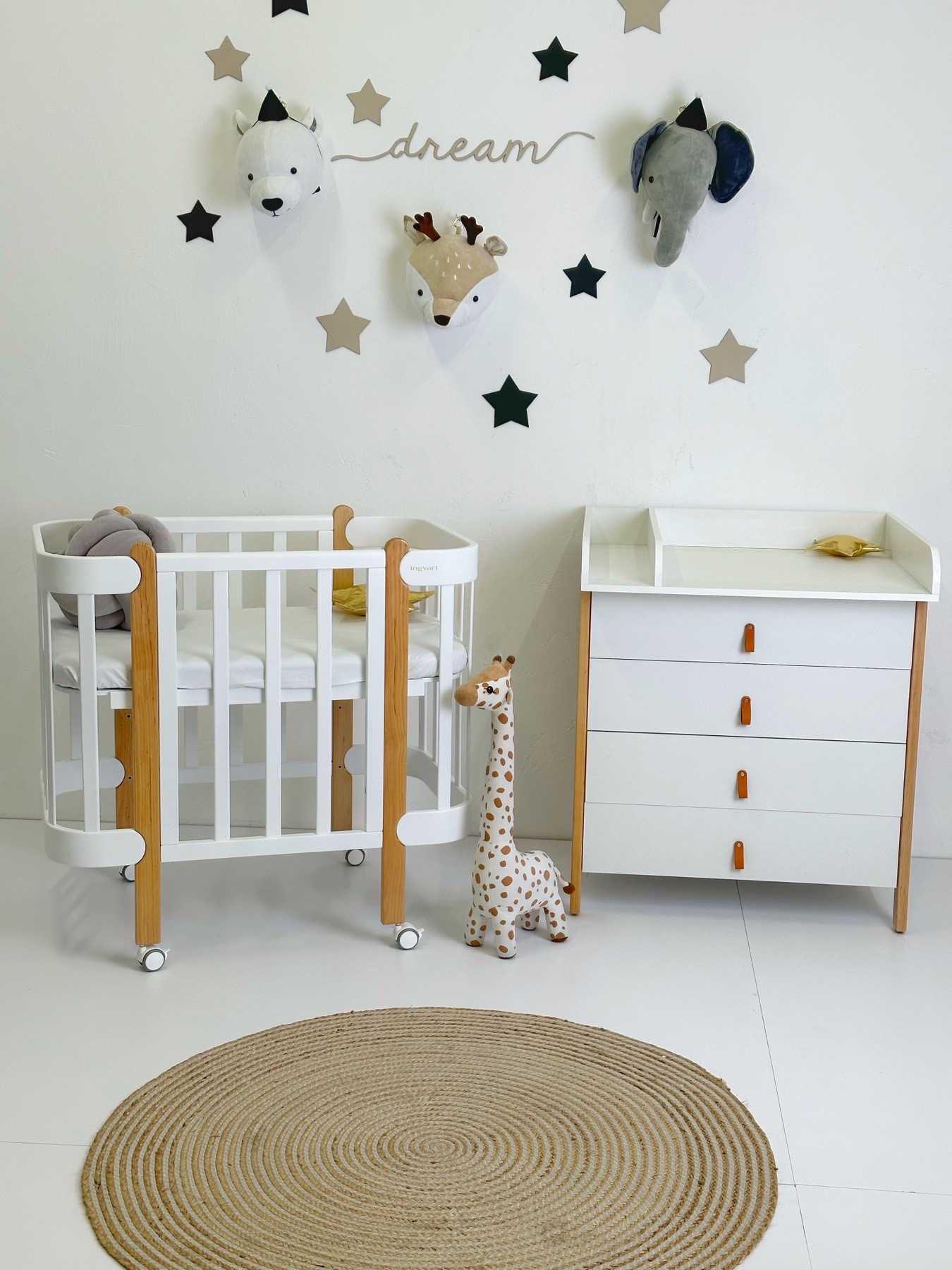 Comoda Scandi Alb/Natural