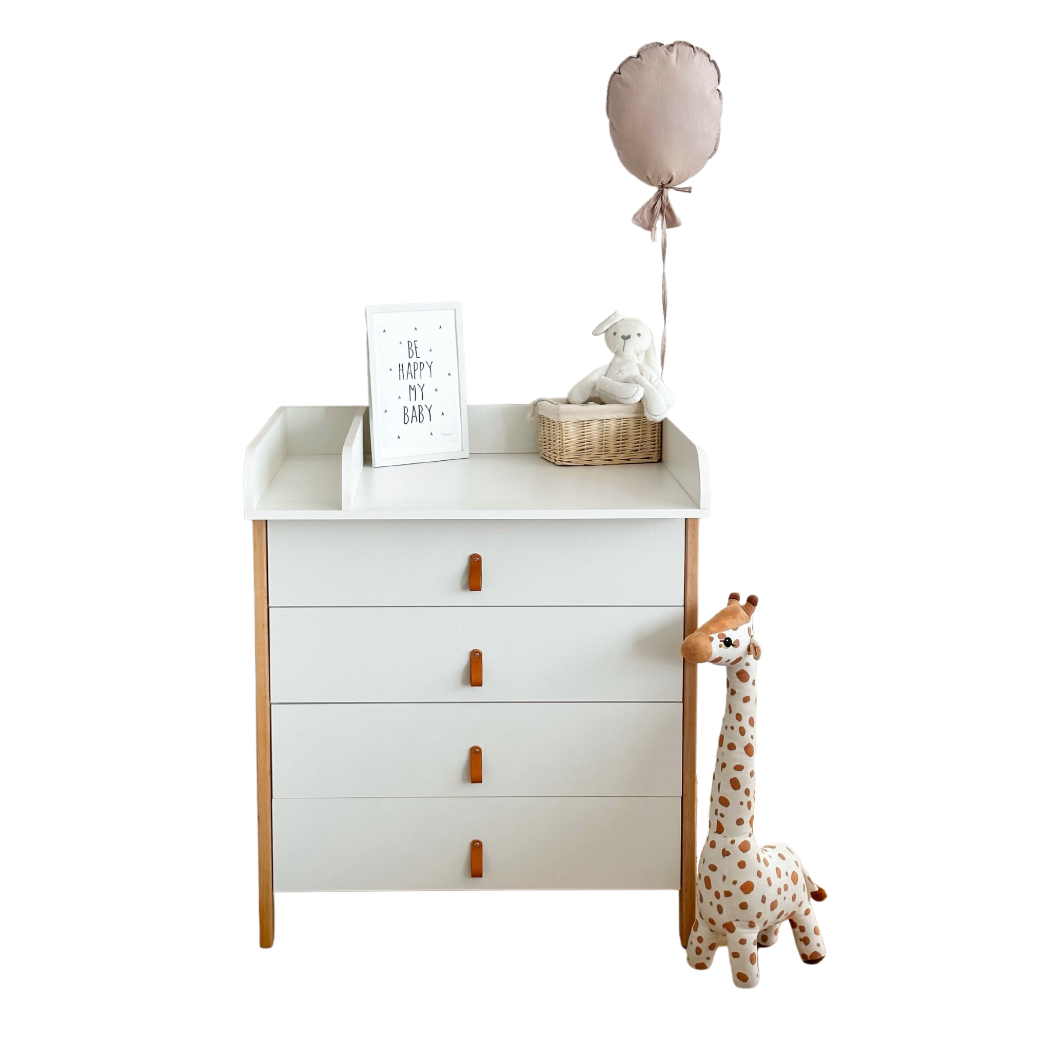 Comoda Scandi Alb/Natural