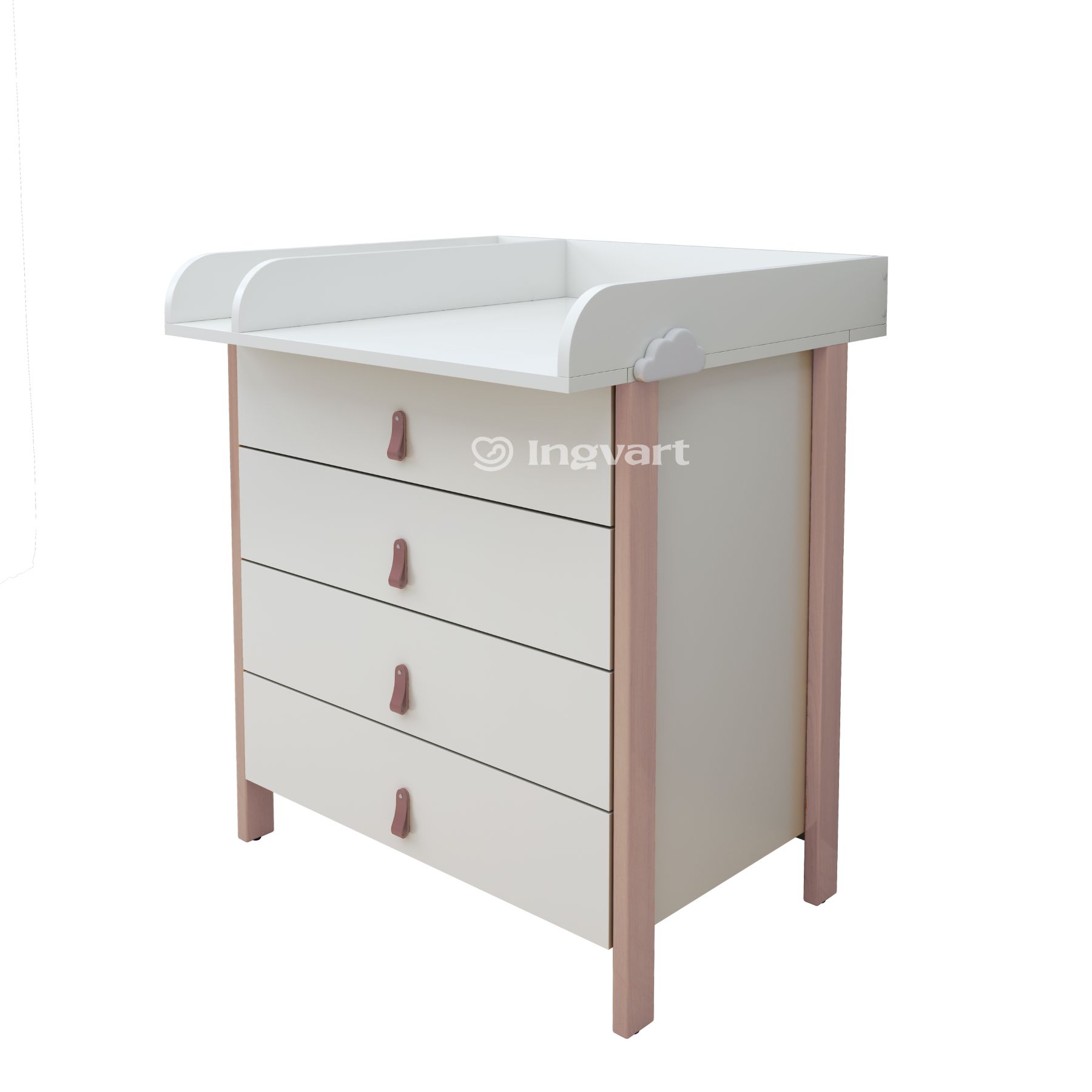 Comoda Scandi Alb/Cappucino