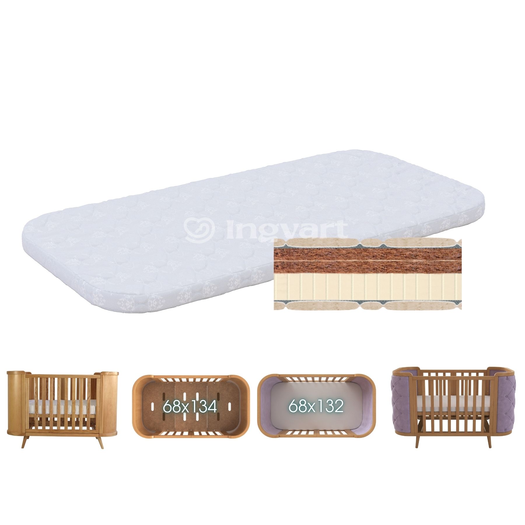Saltea pentru patucul Boho Cocos+latex 70*134