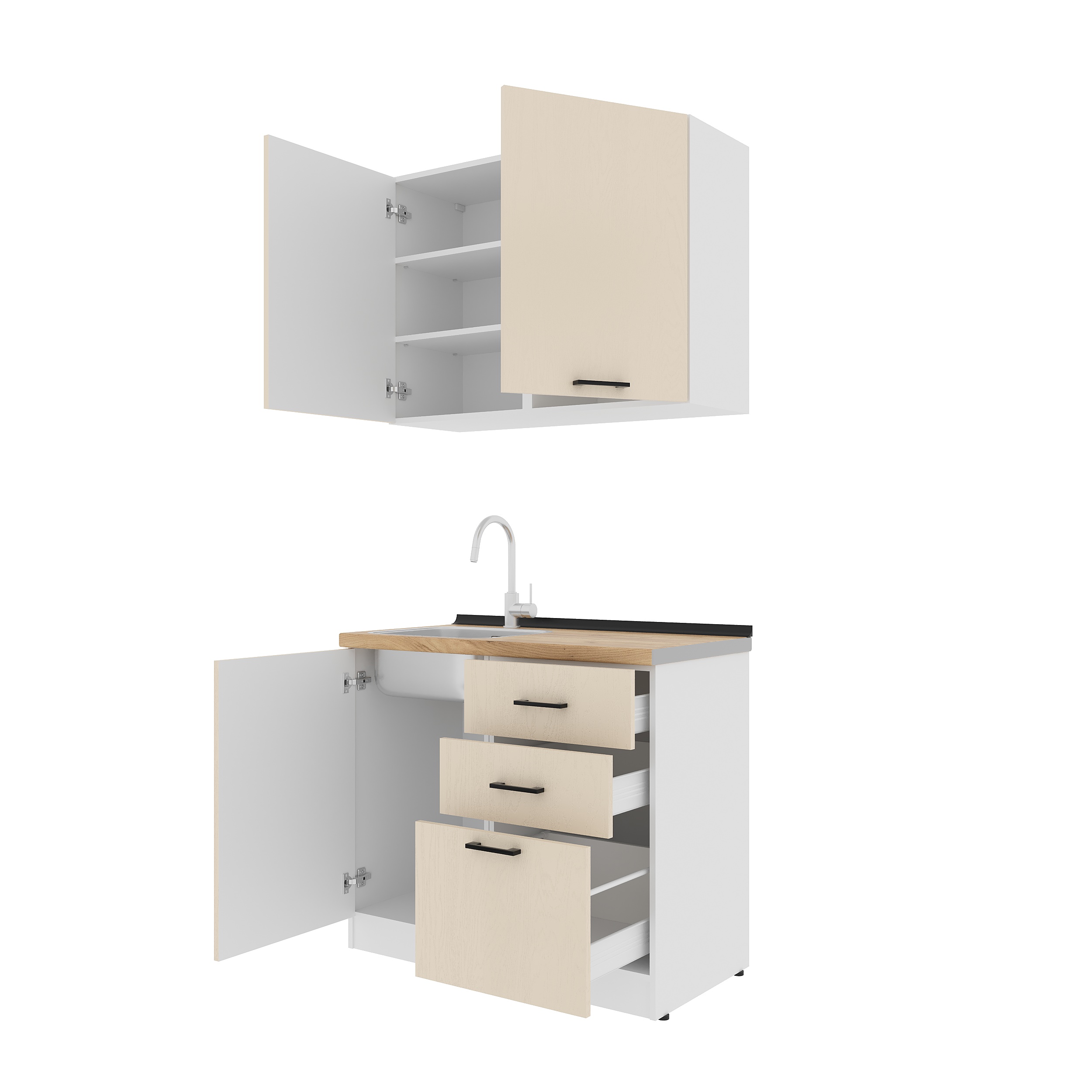 Set bucătărie: Melisa Modern, Stejar Auriu, 100 cm