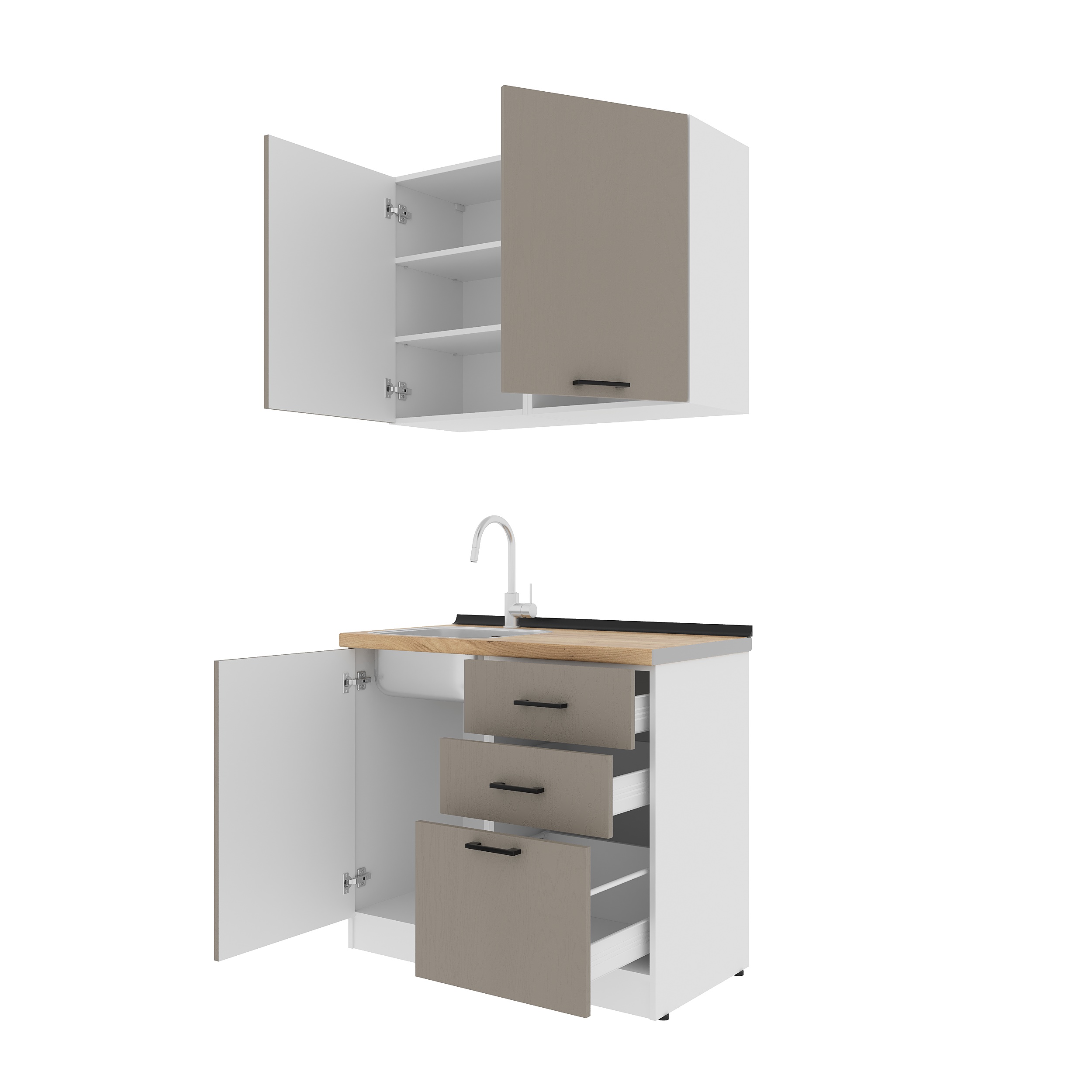 Set bucătărie: Melisa Modern, Stejar Auriu, 100 cm.