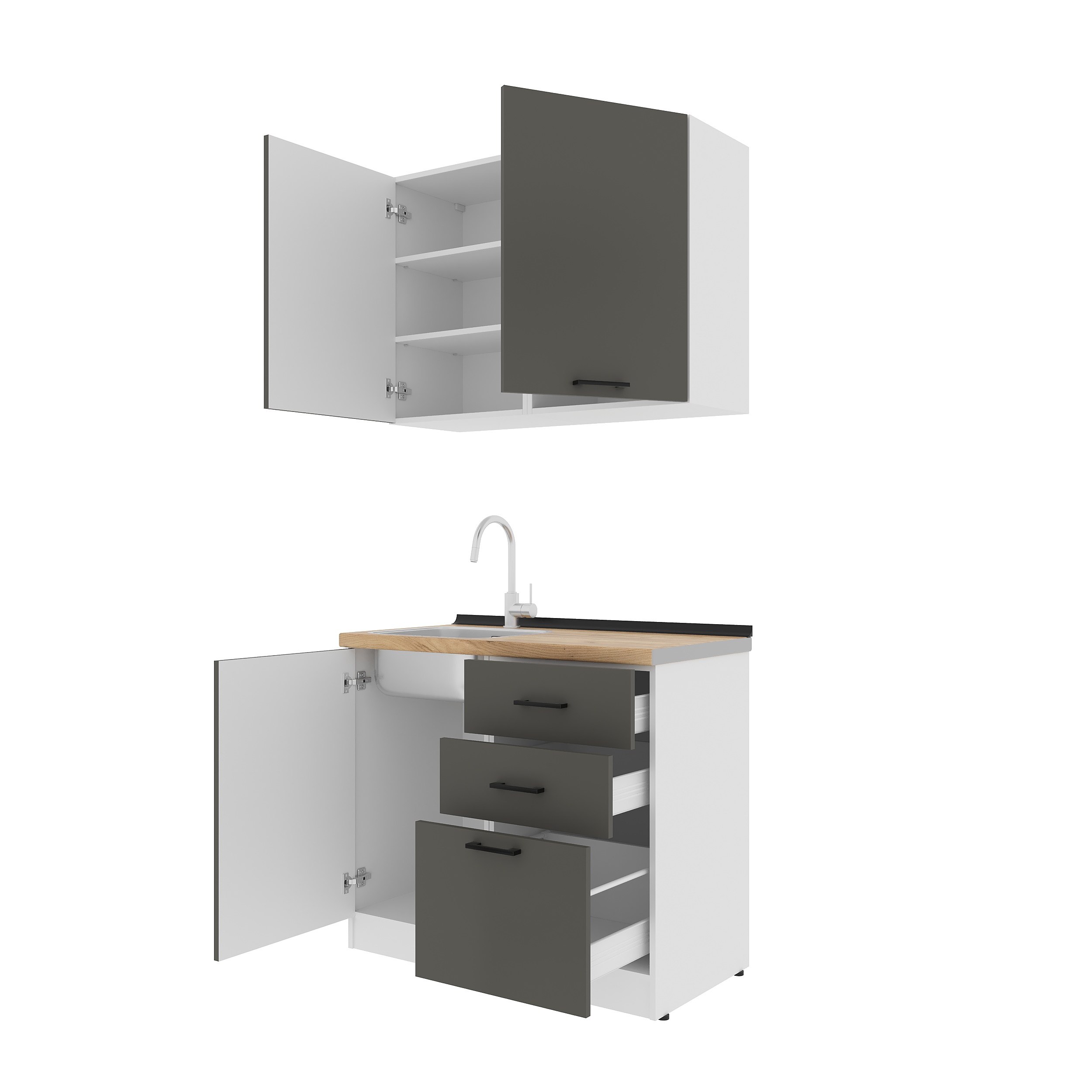 Set bucătărie: Melisa Modern, Stejar Auriu, 100 cm