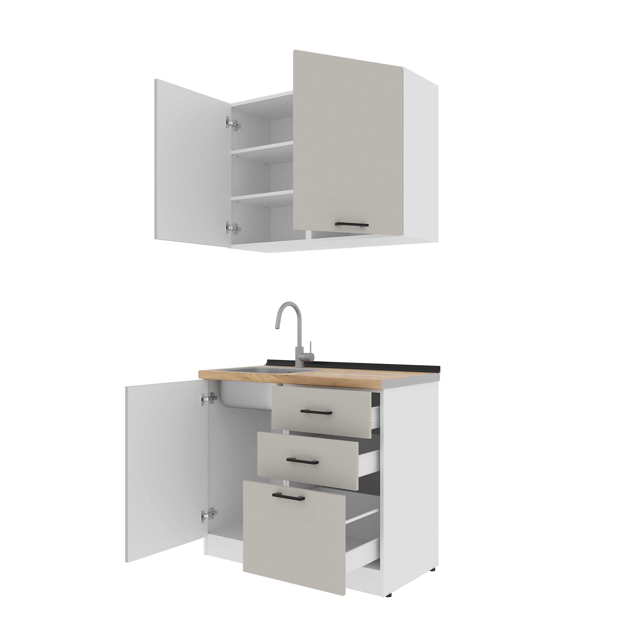 Set bucătărie: Melisa Modern, Stejar Auriu, 100 cm