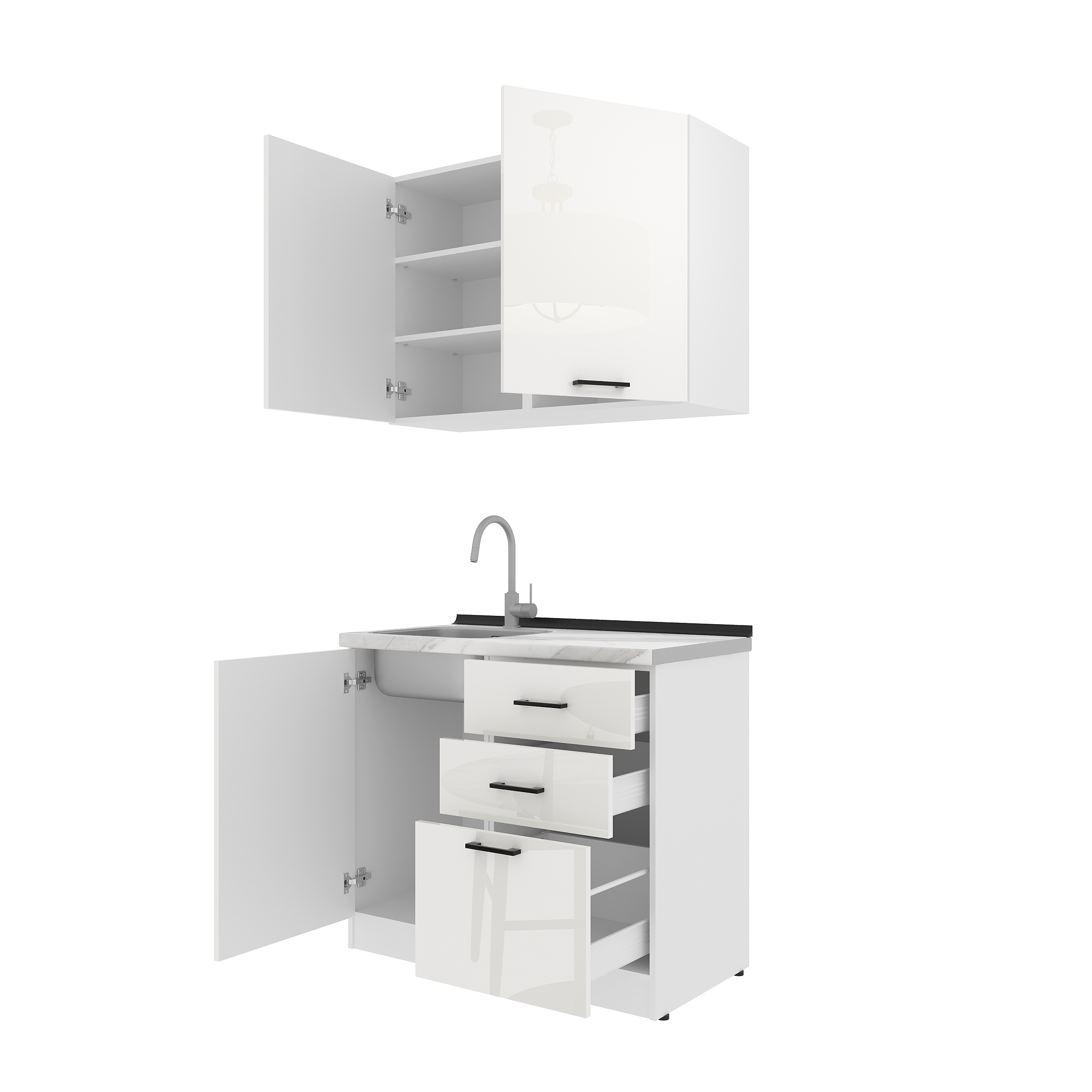 Set bucătărie: Melisa Modern, Marmură, 100 cm