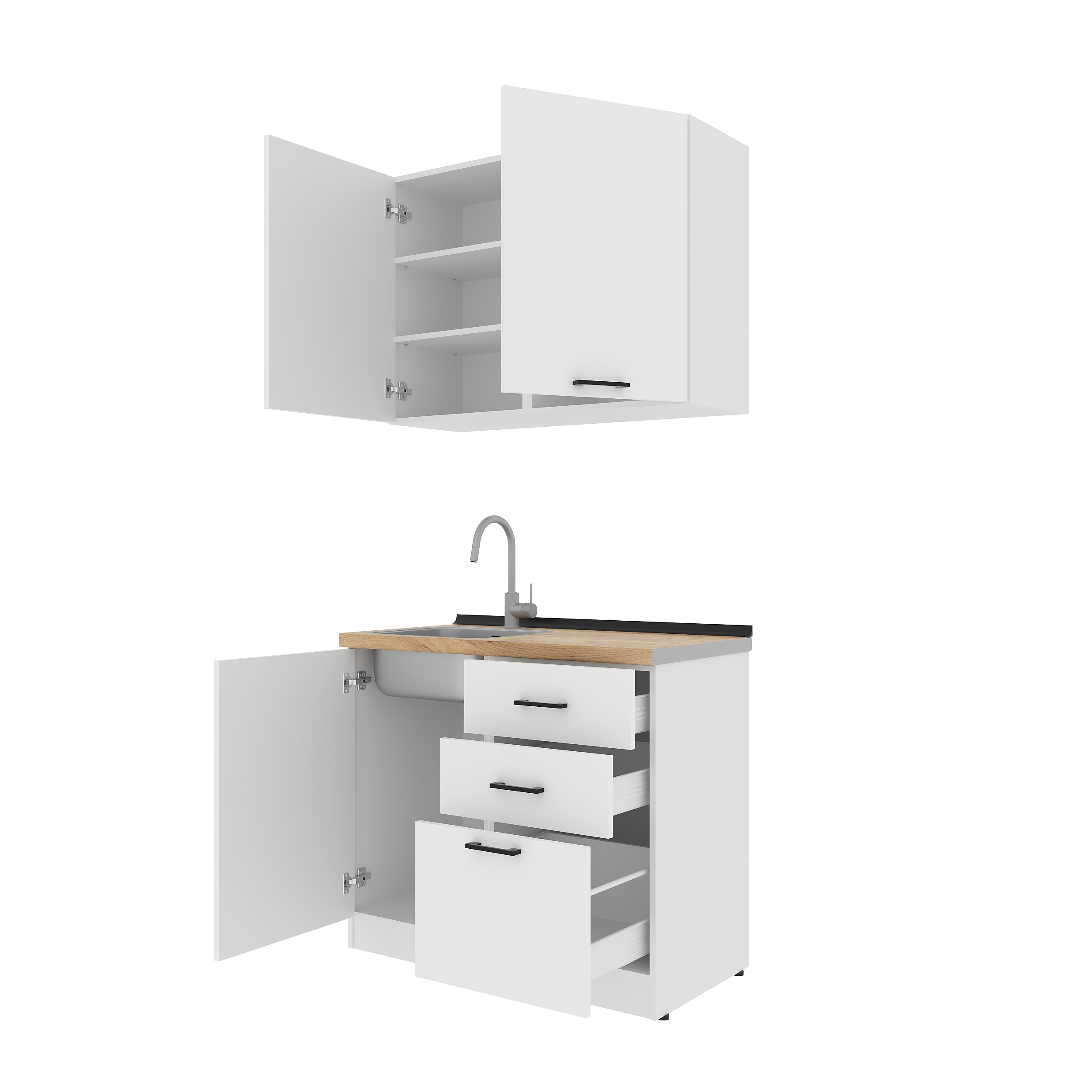 Set bucătărie: Melisa Modern, Stejar Auriu, 100 cm