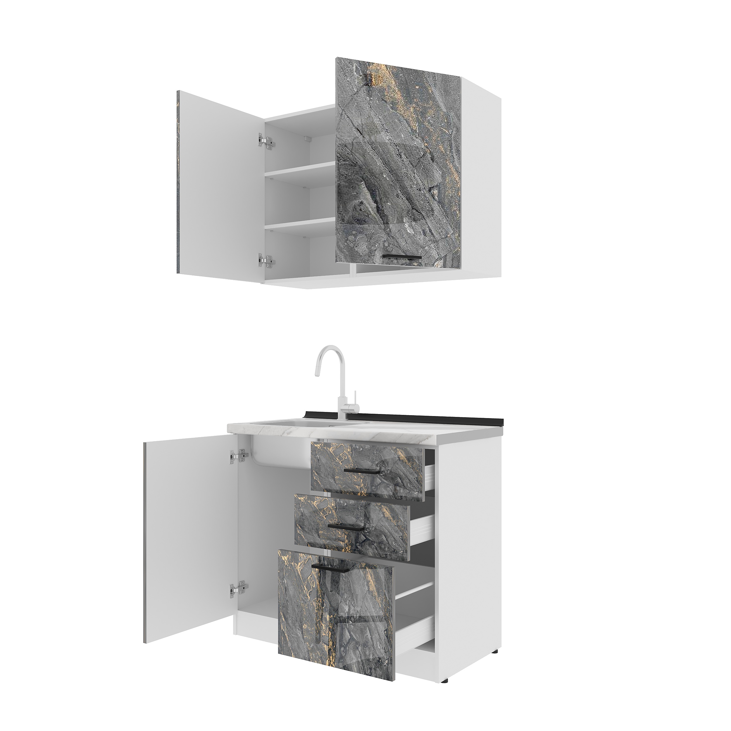 Set bucătărie: Melisa Modern, Marmură, 100 cm