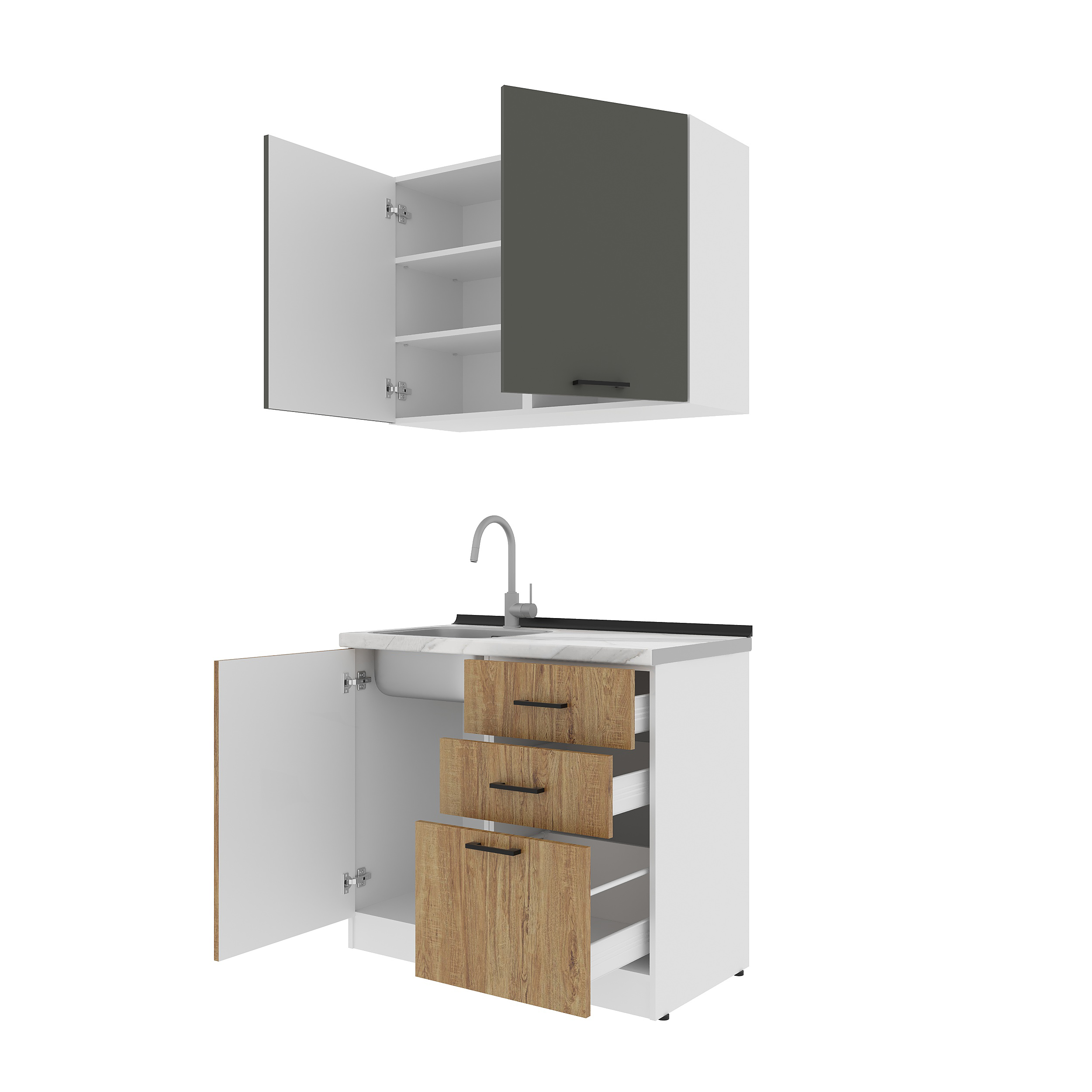 Set bucătărie: Melisa Modern, Marmură, 100 cm