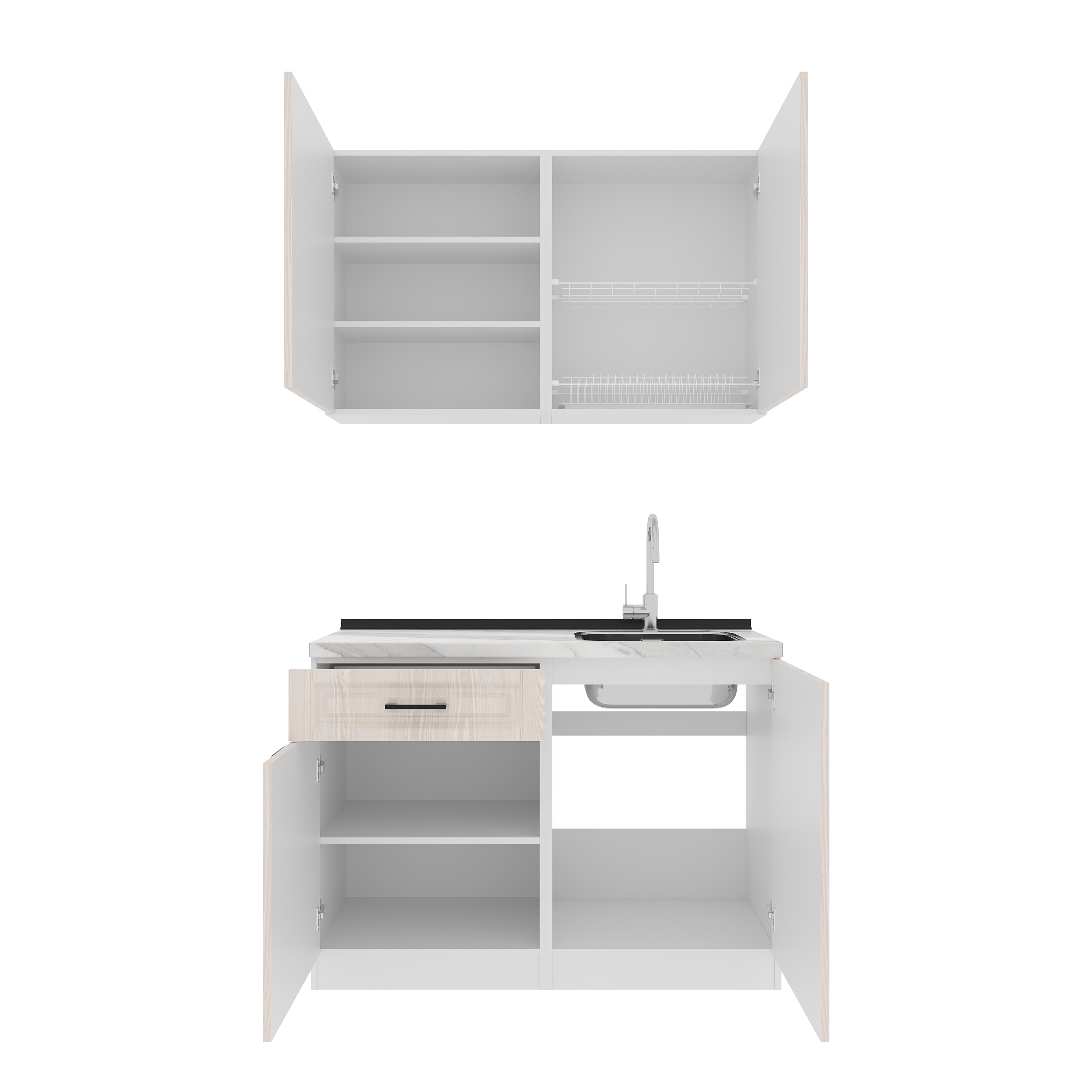 Кухонный гарнитур: Felisa Classic, Мрамор, 120 см