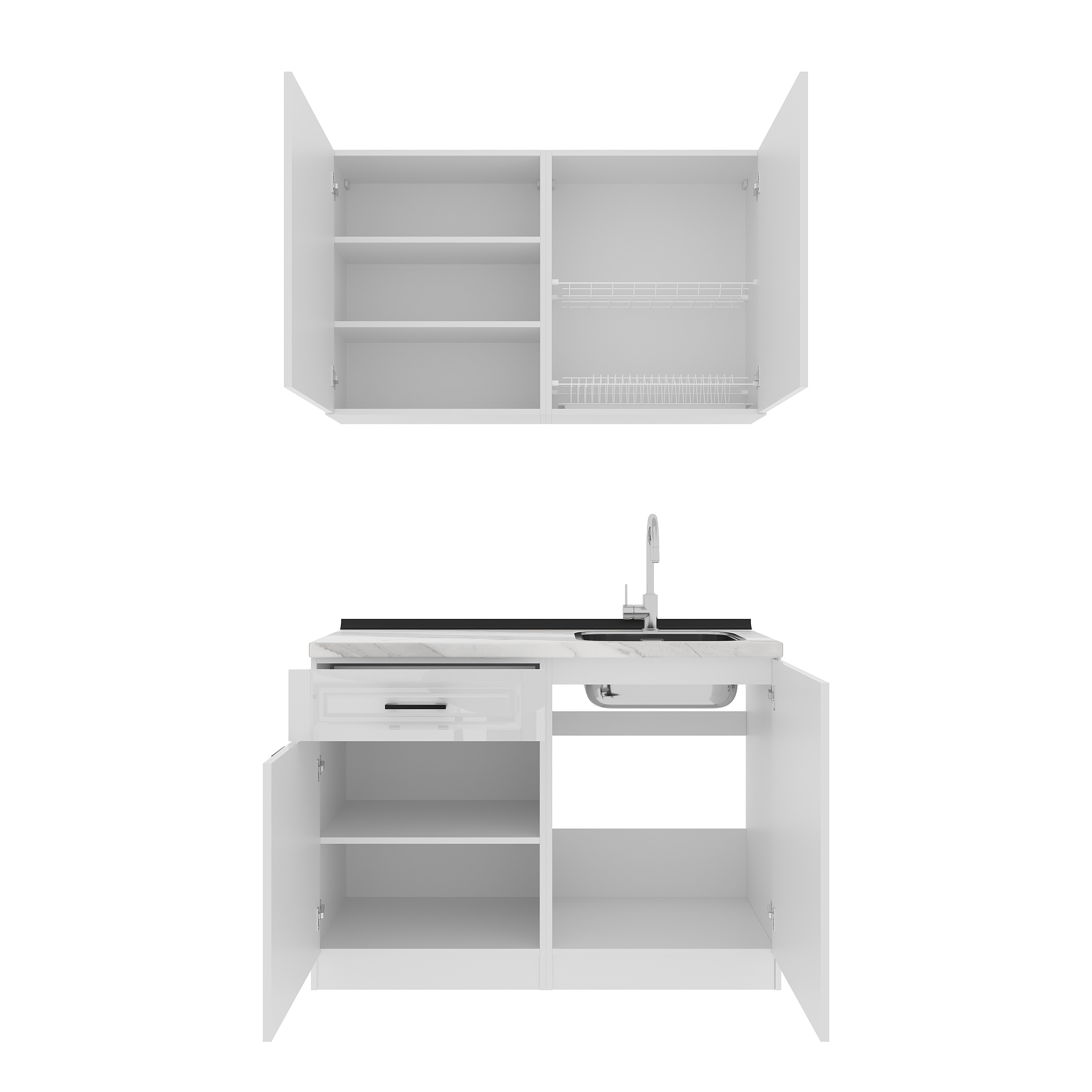 Кухонный гарнитур: Felisa Classic, Мрамор, 120 см