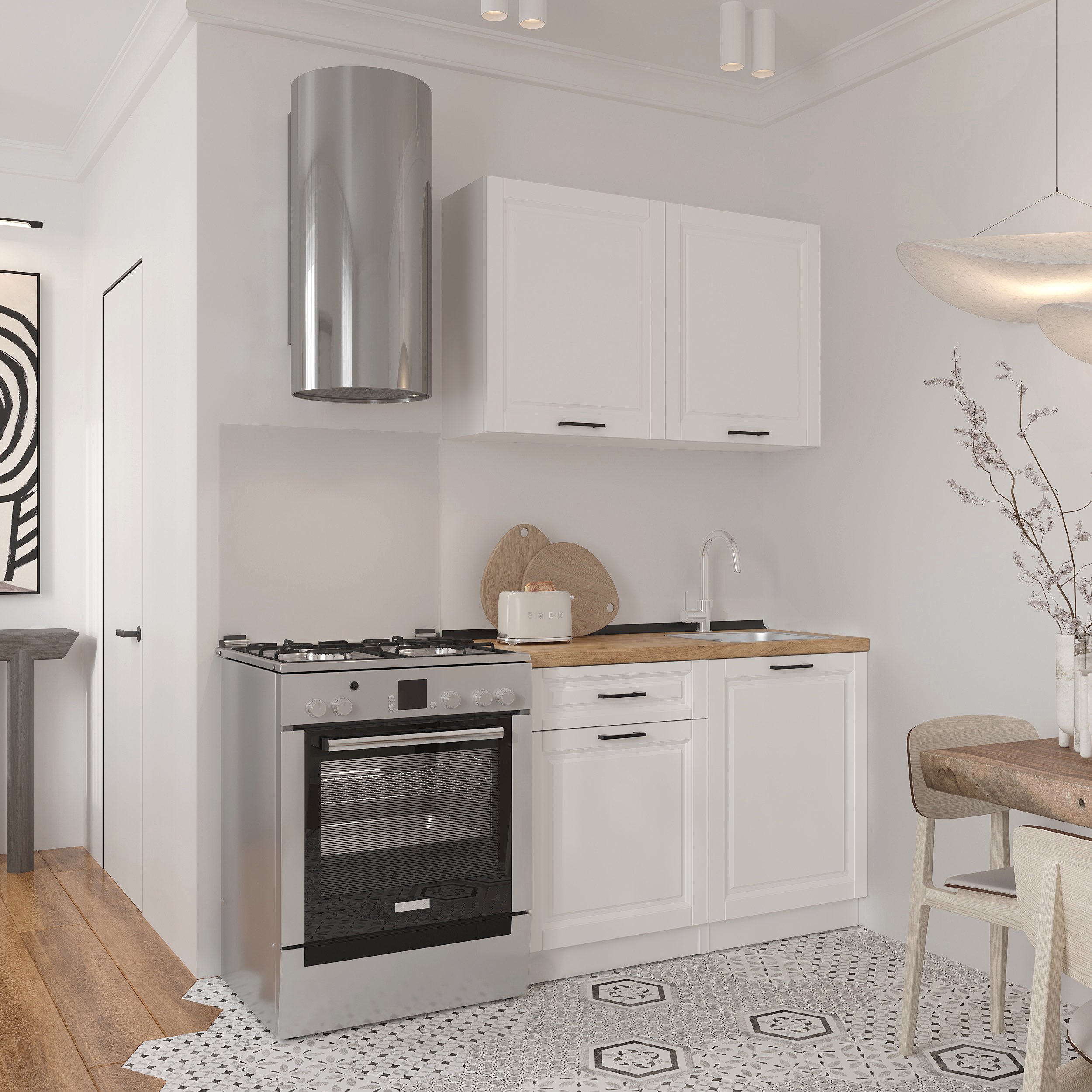 Kitchen: Felisa Classic, Gold Oak, 120 cm