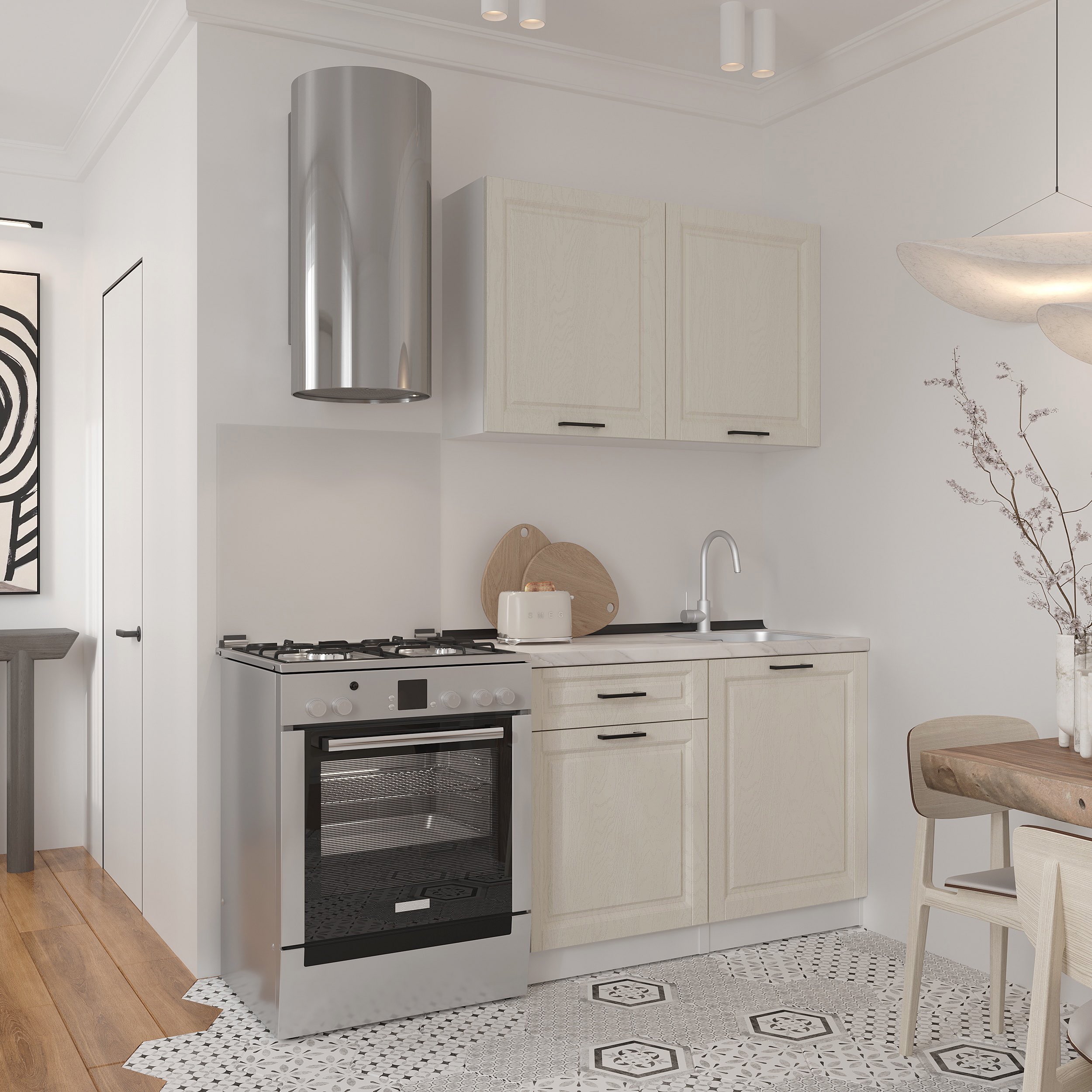Kitchen: Felisa Classic, Marble, 120 cm