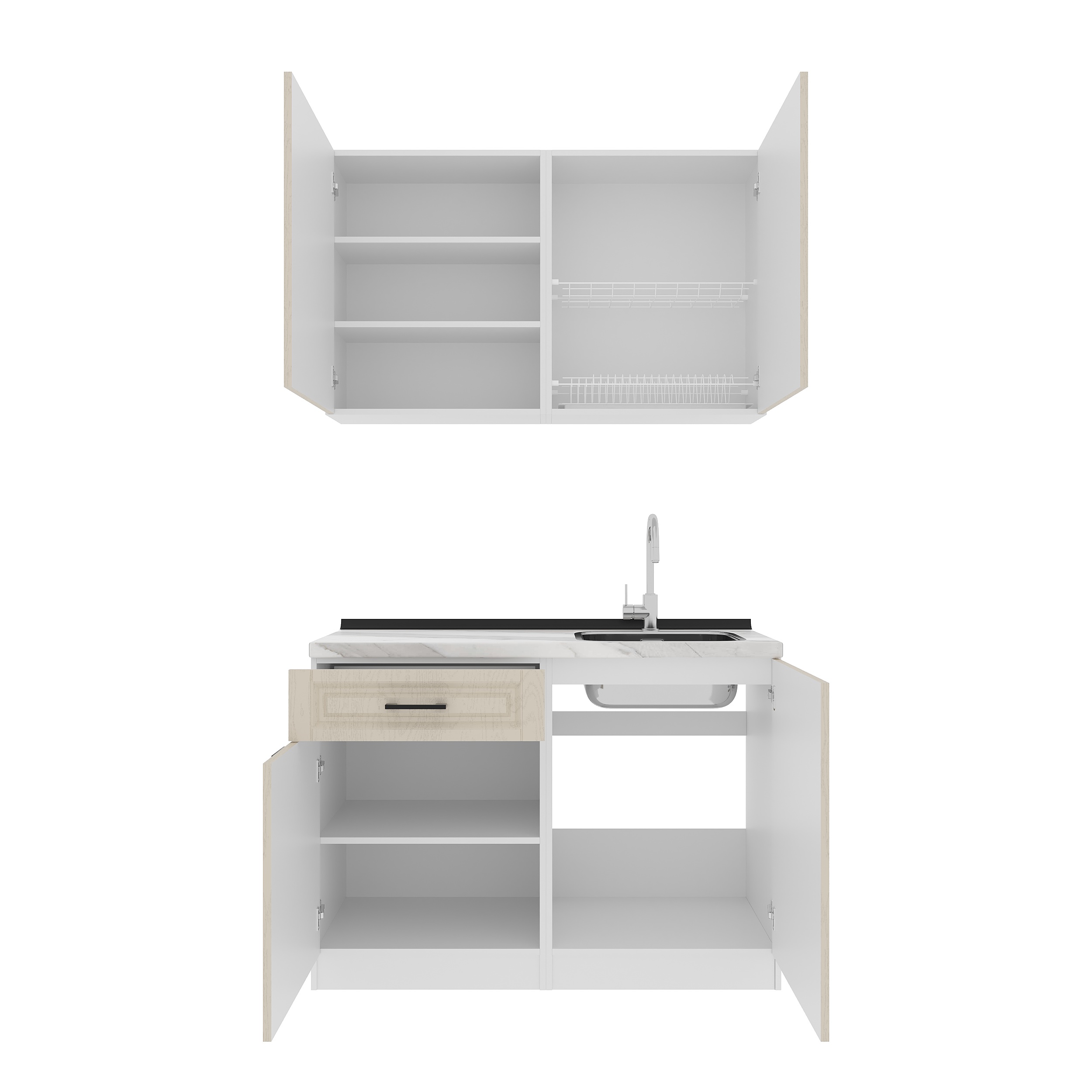 Kitchen: Felisa Classic, Marble, 120 cm