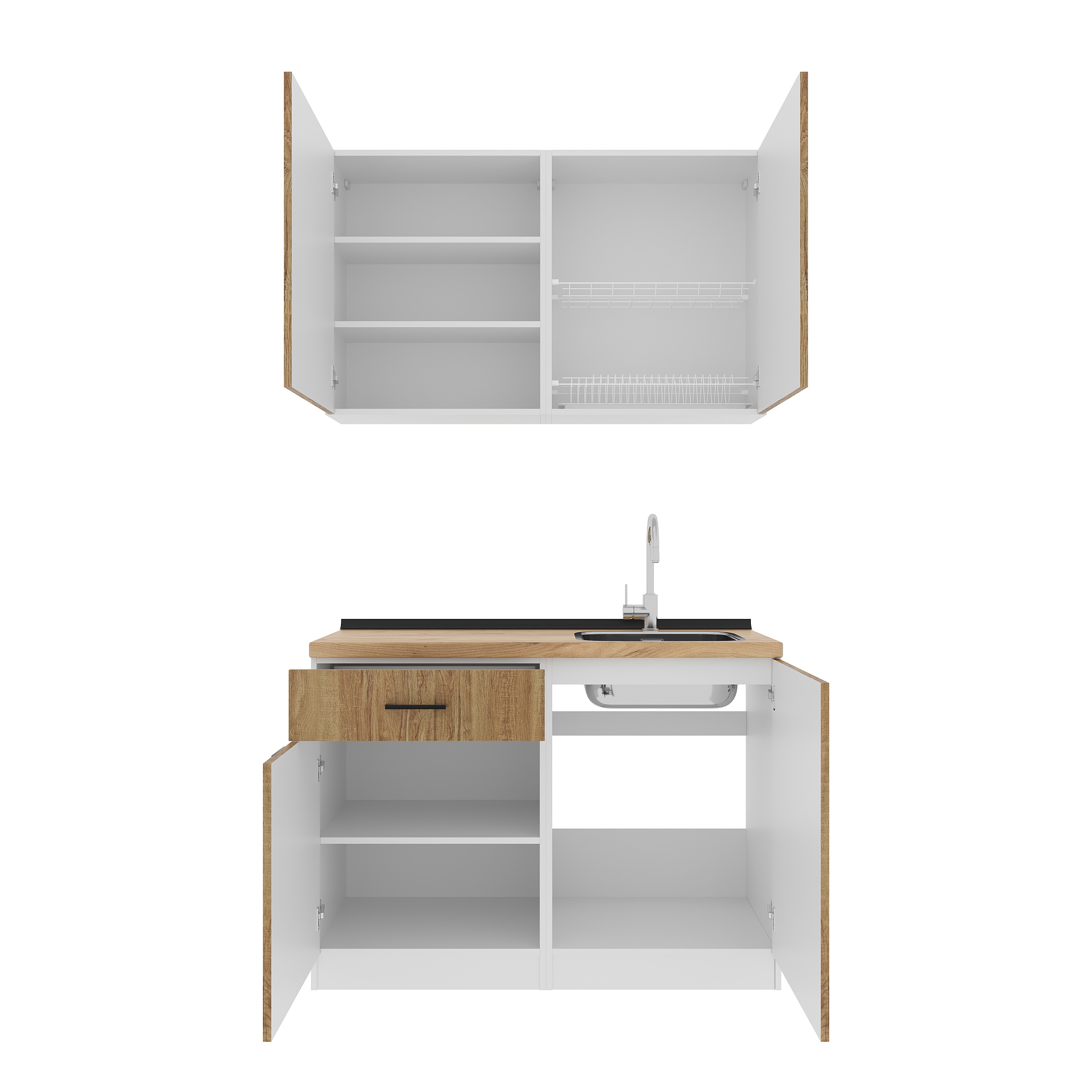 Set bucătărie: Felisa Modern, Stejar Auriu, 120 cm