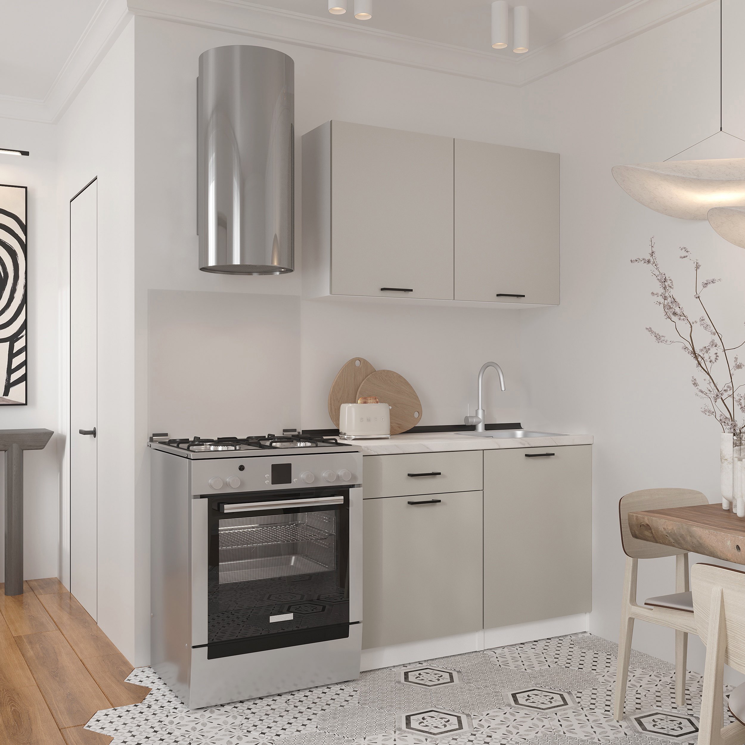 Кухонный гарнитур: Felisa Modern, Мрамор, 120 см