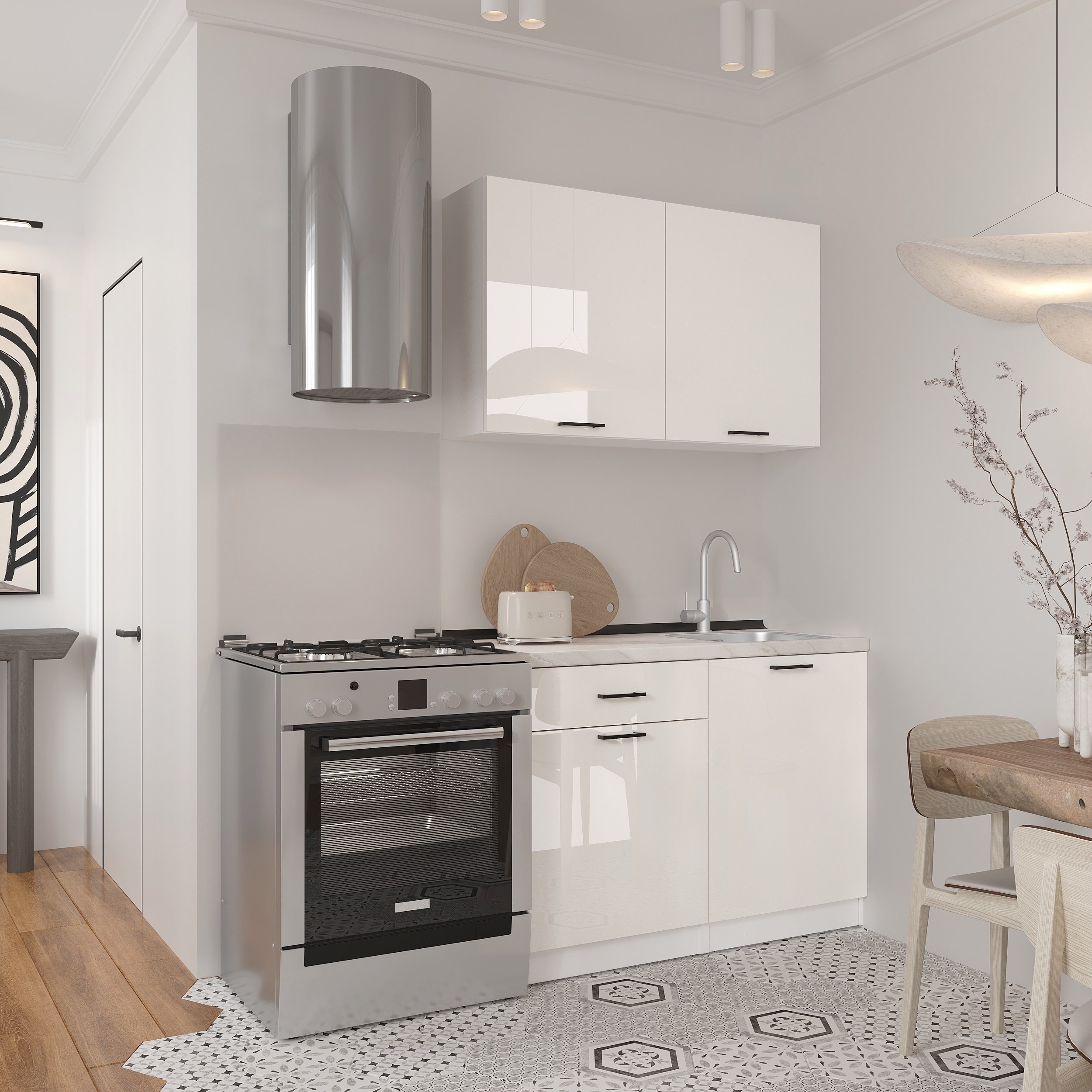 Кухонный гарнитур: Felisa Modern, Мрамор, 120 см