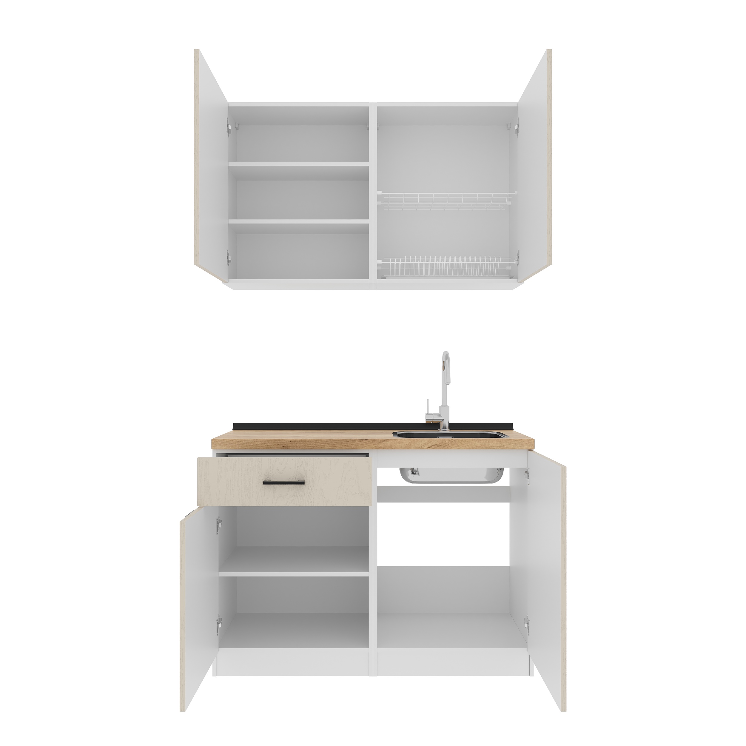 Set bucătărie: Felisa Modern, Stejar Auriu, 120 cm