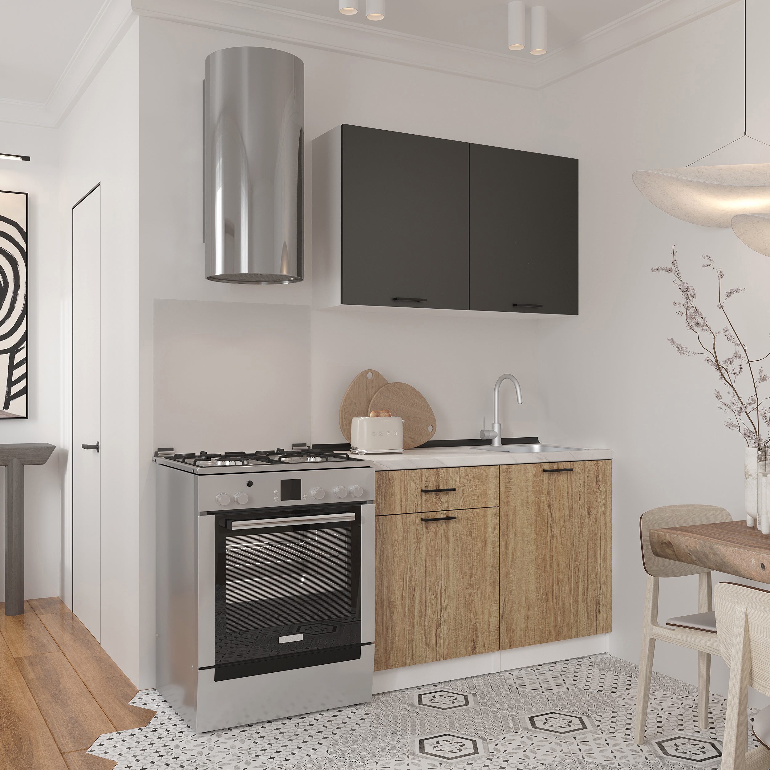 Кухонный гарнитур: Felisa Modern, Мрамор, 120 см
