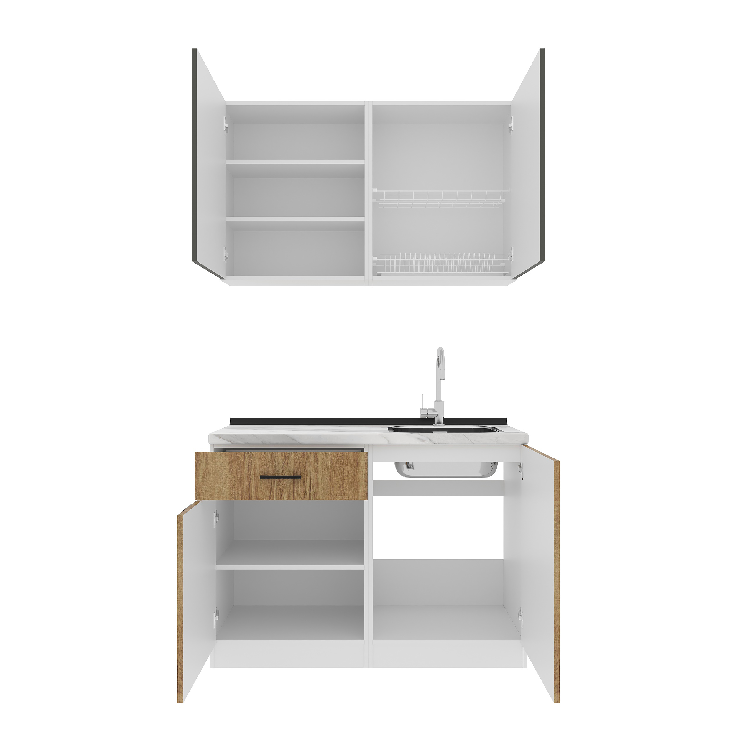 Кухонный гарнитур: Felisa Modern, Мрамор, 120 см