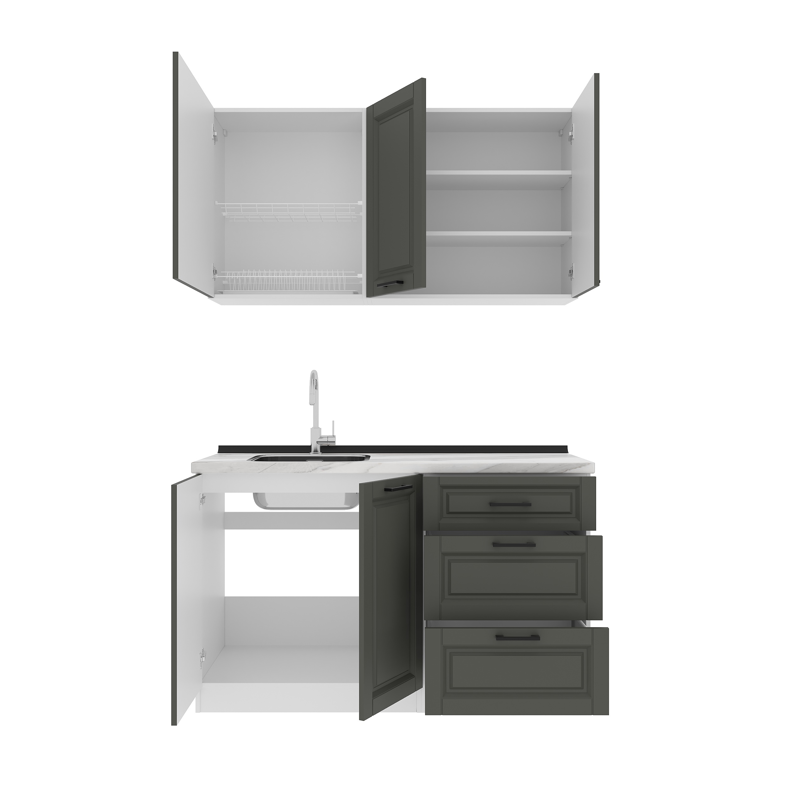 Set bucătărie: Lora Classic, Marmură, 140 cm