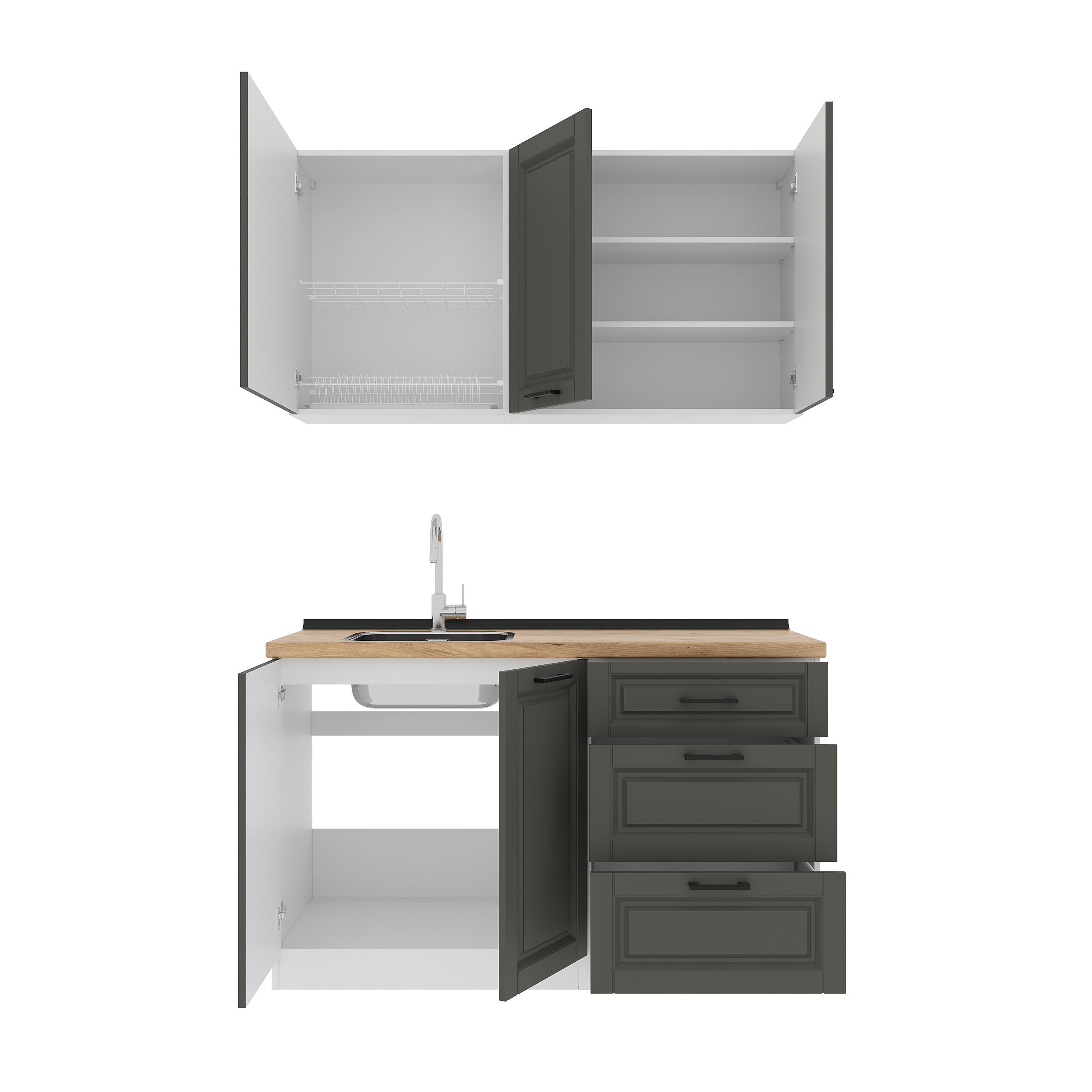 Set bucătărie: Lora Classic, Stejar Auriu, 140 cm