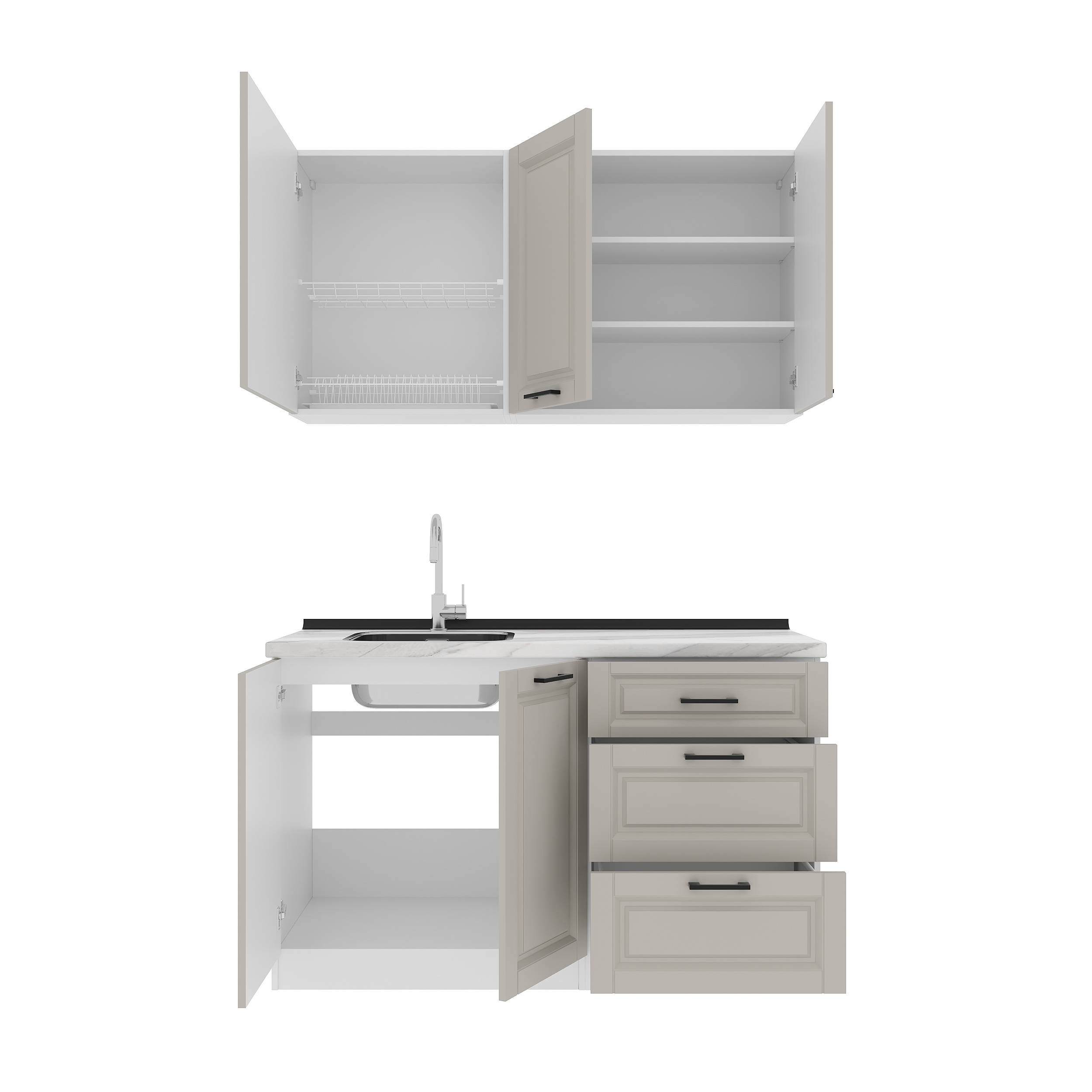 Set bucătărie: Lora Classic, Marmură, 140 cm