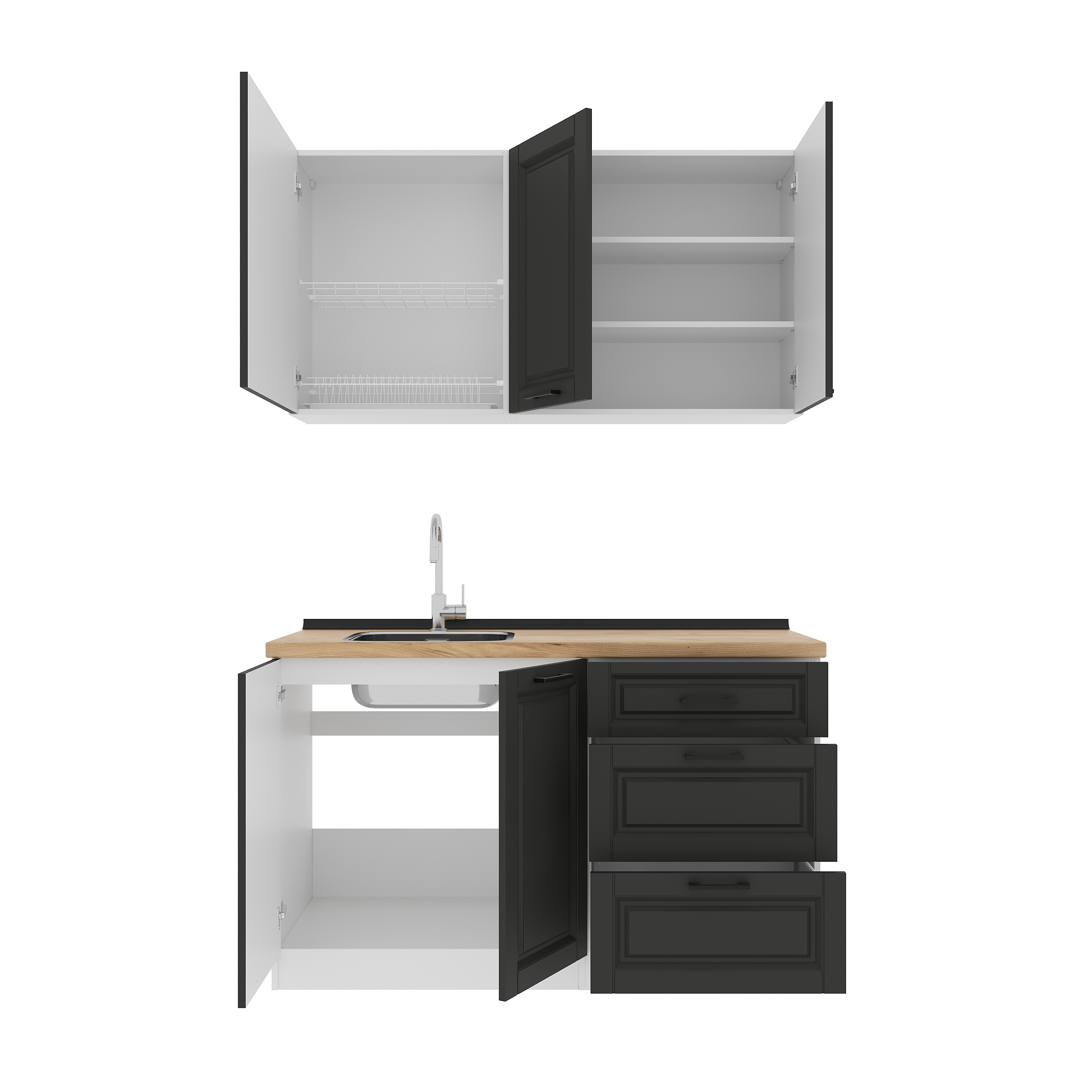 Set bucătărie: Lora Classic, Stejar Auriu, 140 cm