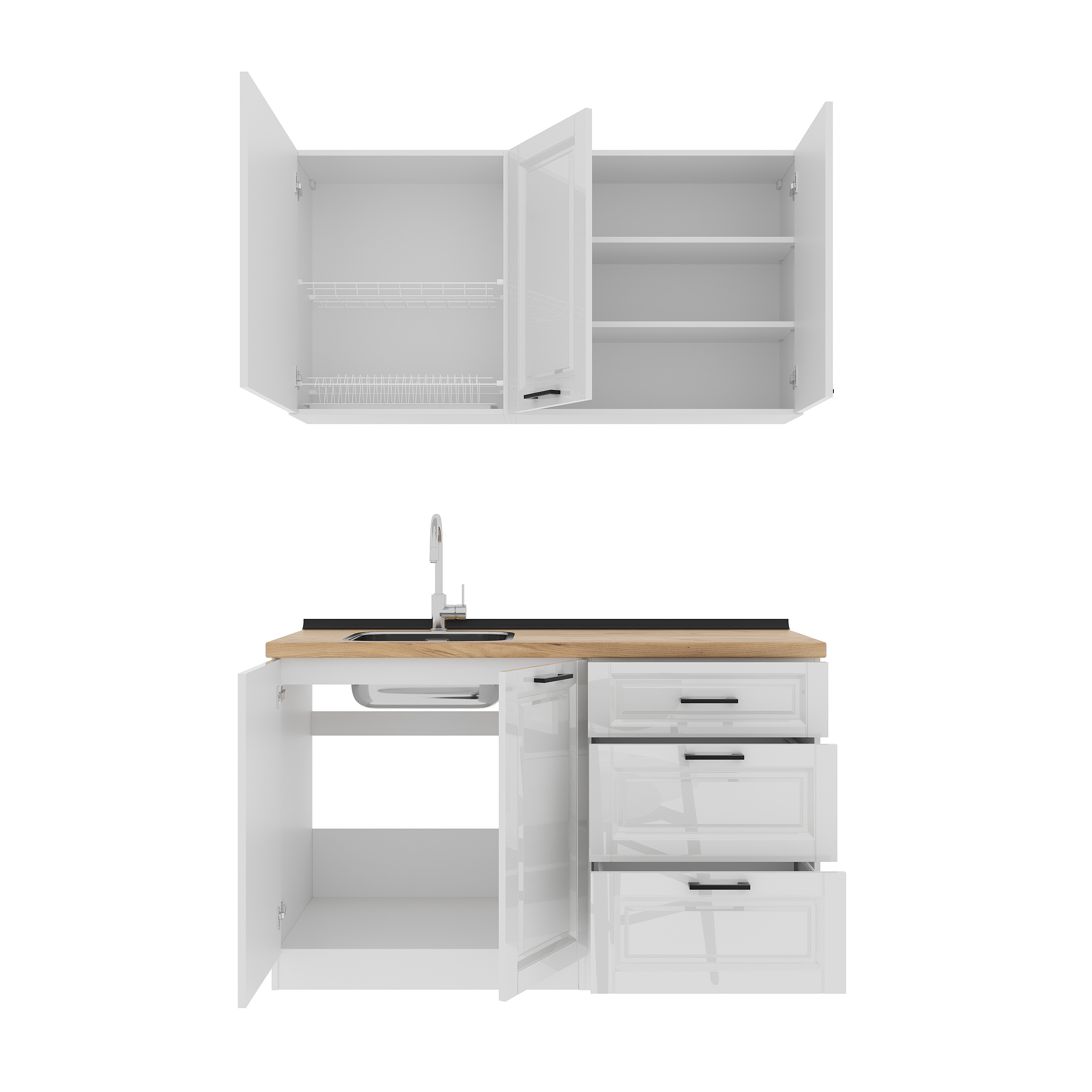 Set bucătărie: Lora Classic, Stejar Auriu, 140 cm