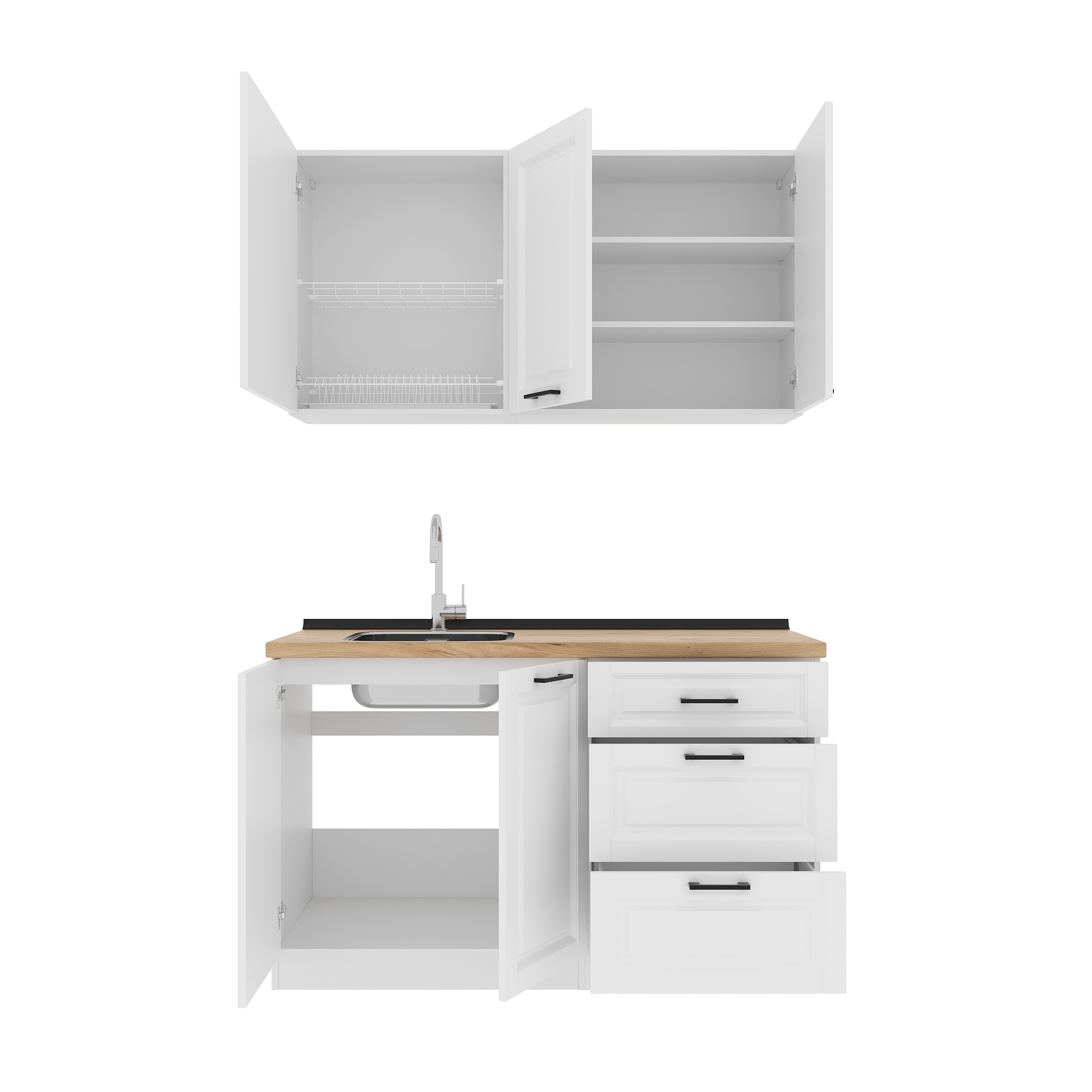 Set bucătărie: Lora Classic, Stejar Auriu, 140 cm