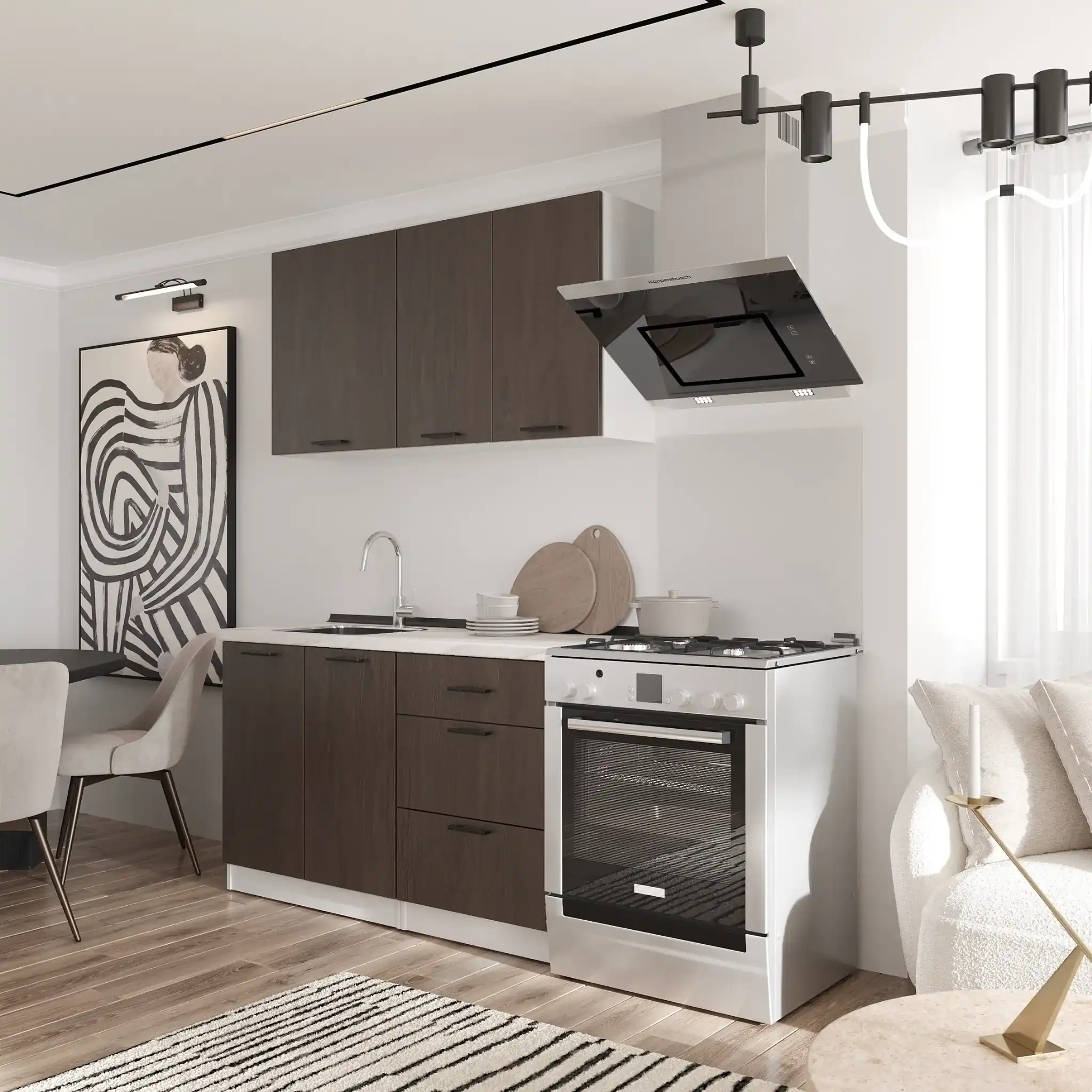 Kitchen: Lora Modern, Marble, 140 cm
