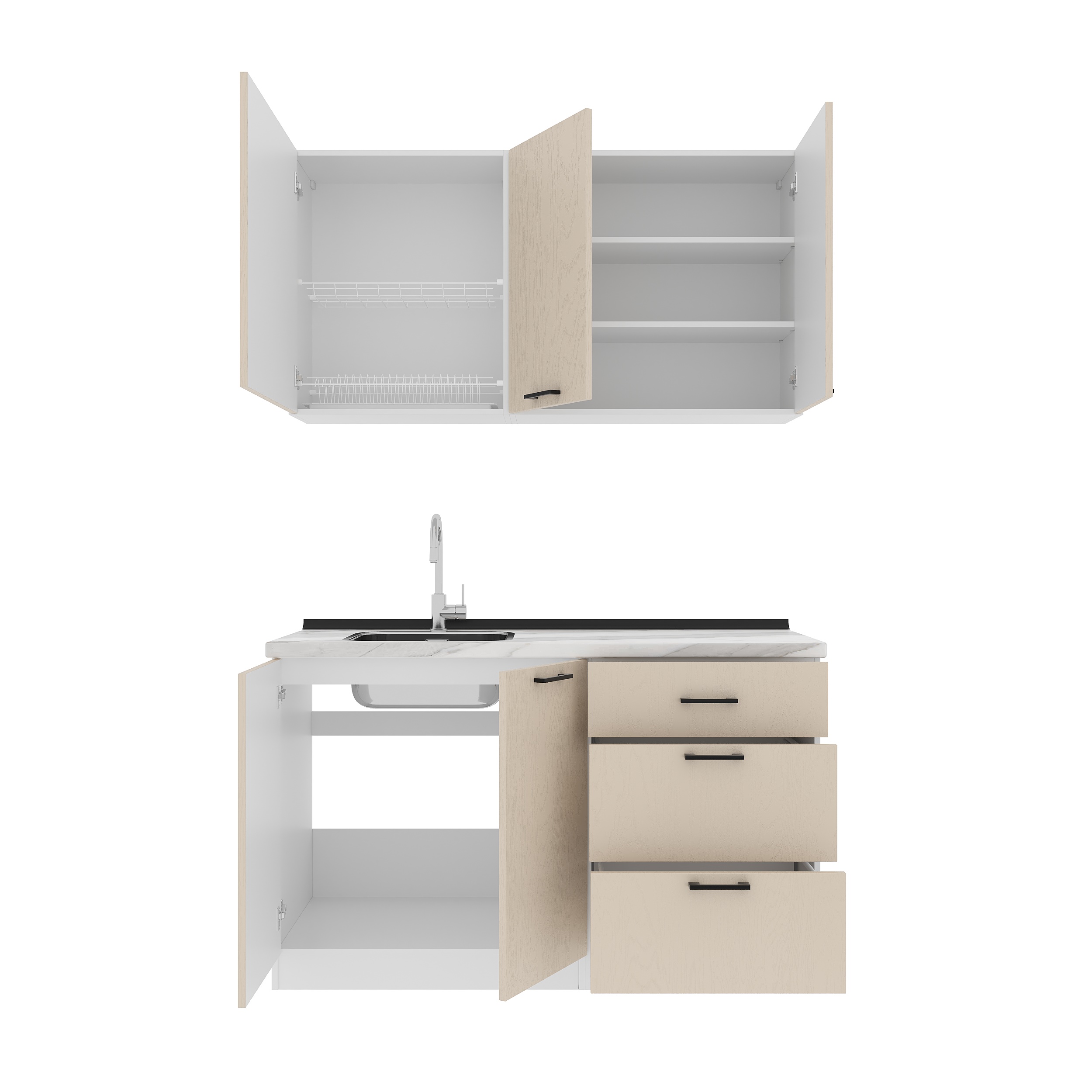 Set bucătărie: Lora Modern, Marmură, 140 cm