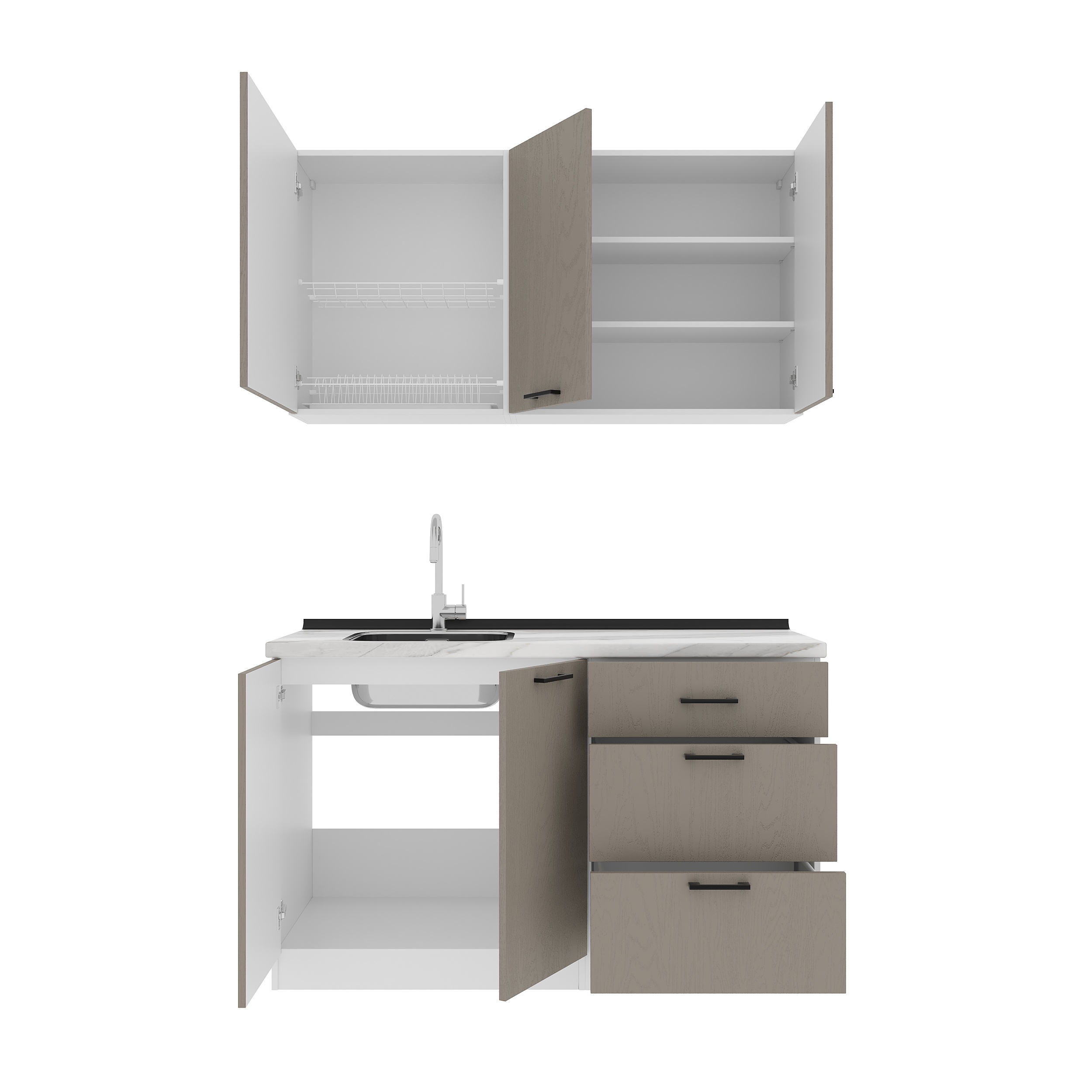 Set bucătărie: Lora Modern, Marmură, 140 cm