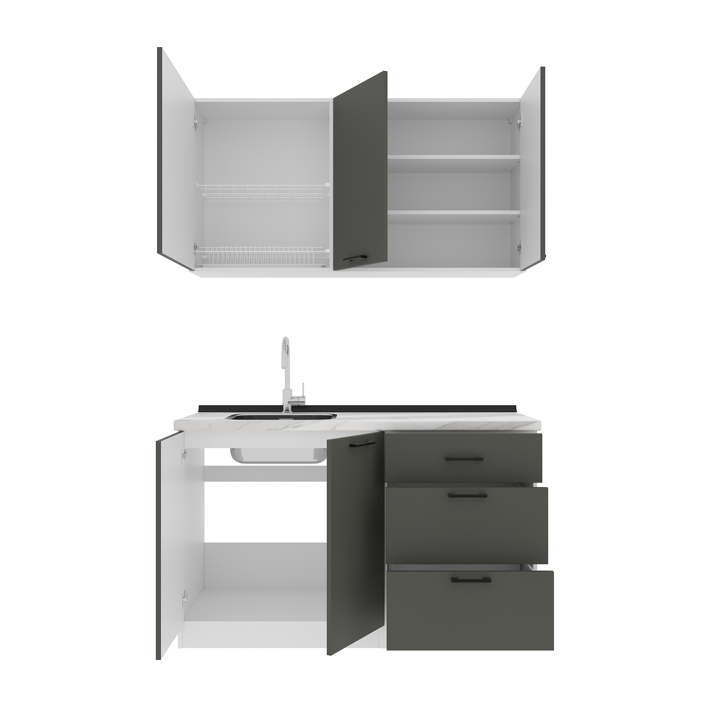 Set bucătărie: Lora Modern, Marmură, 140 cm