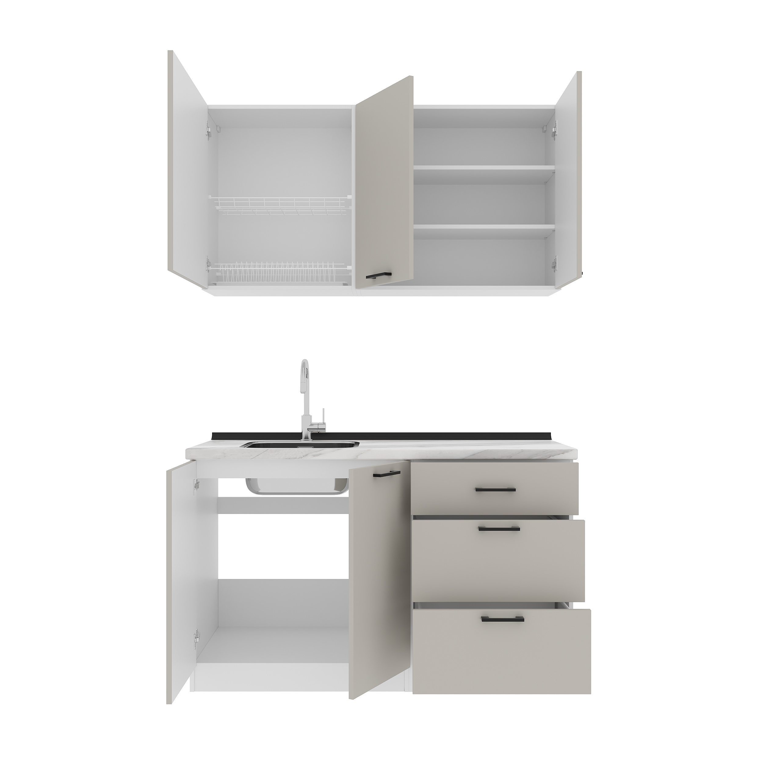 Set bucătărie: Lora Modern, Marmură, 140 cm