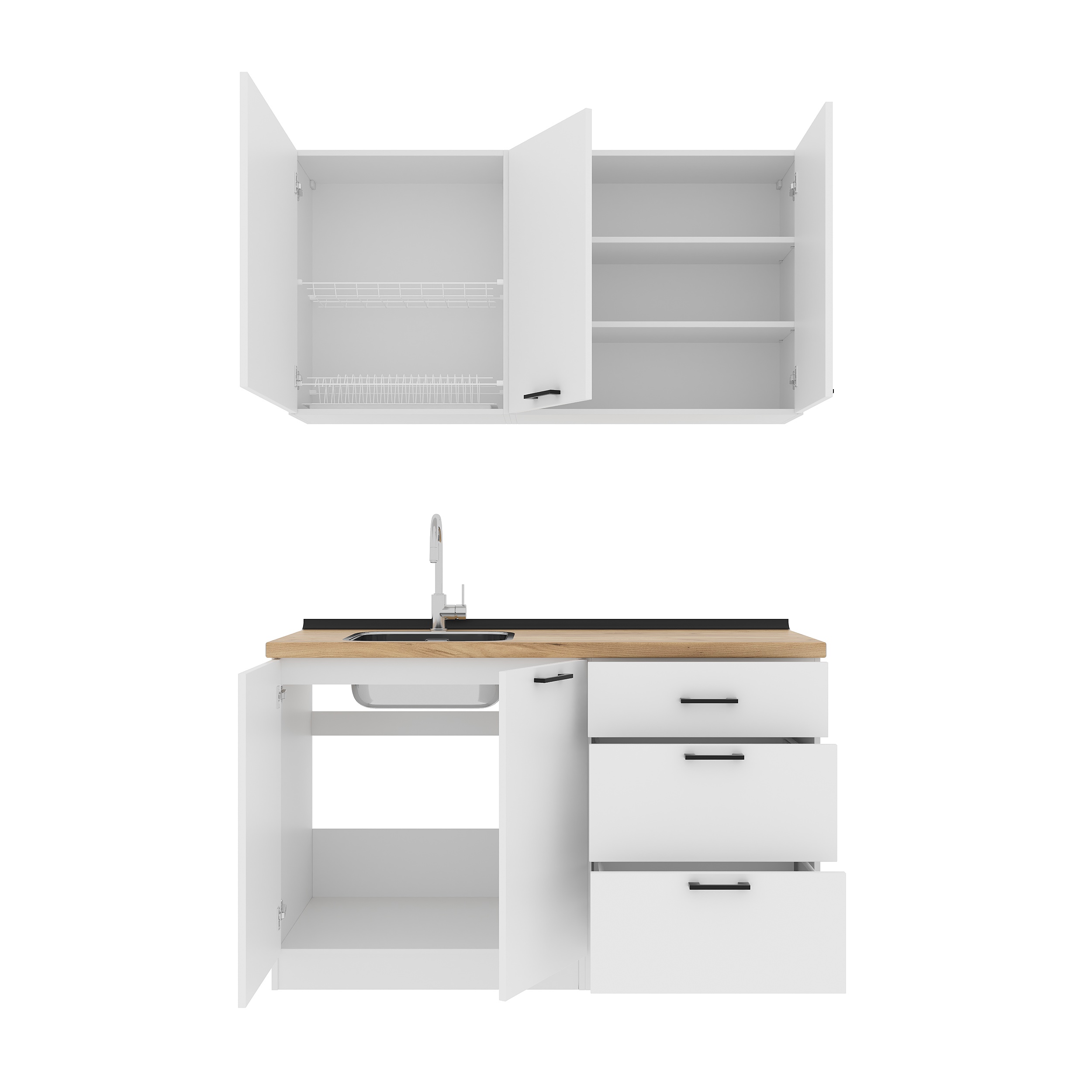 Кухонный гарнитур: Lora Modern, Золотой Дуб, 140 см