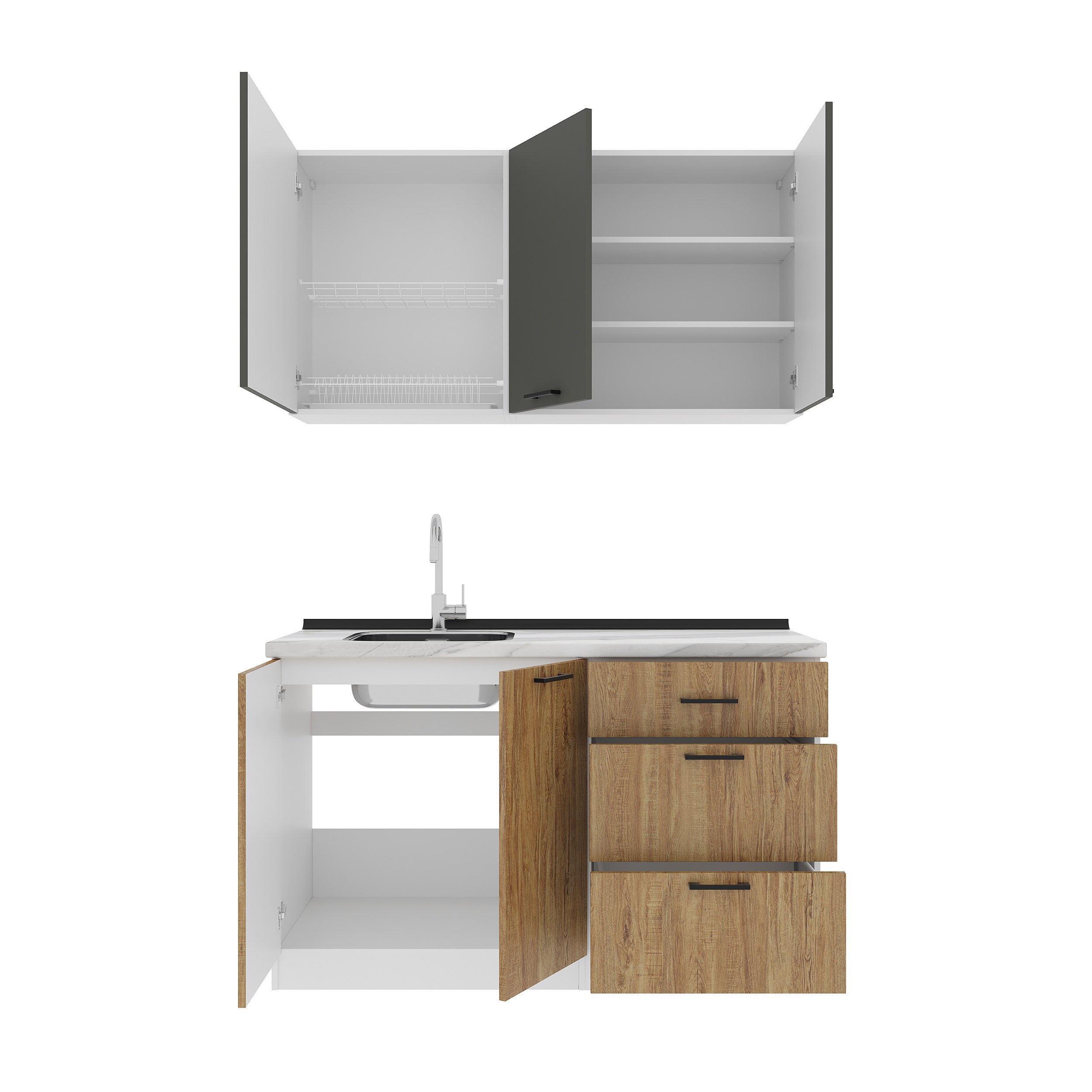 Set bucătărie: Lora Modern, Marmură, 140 cm